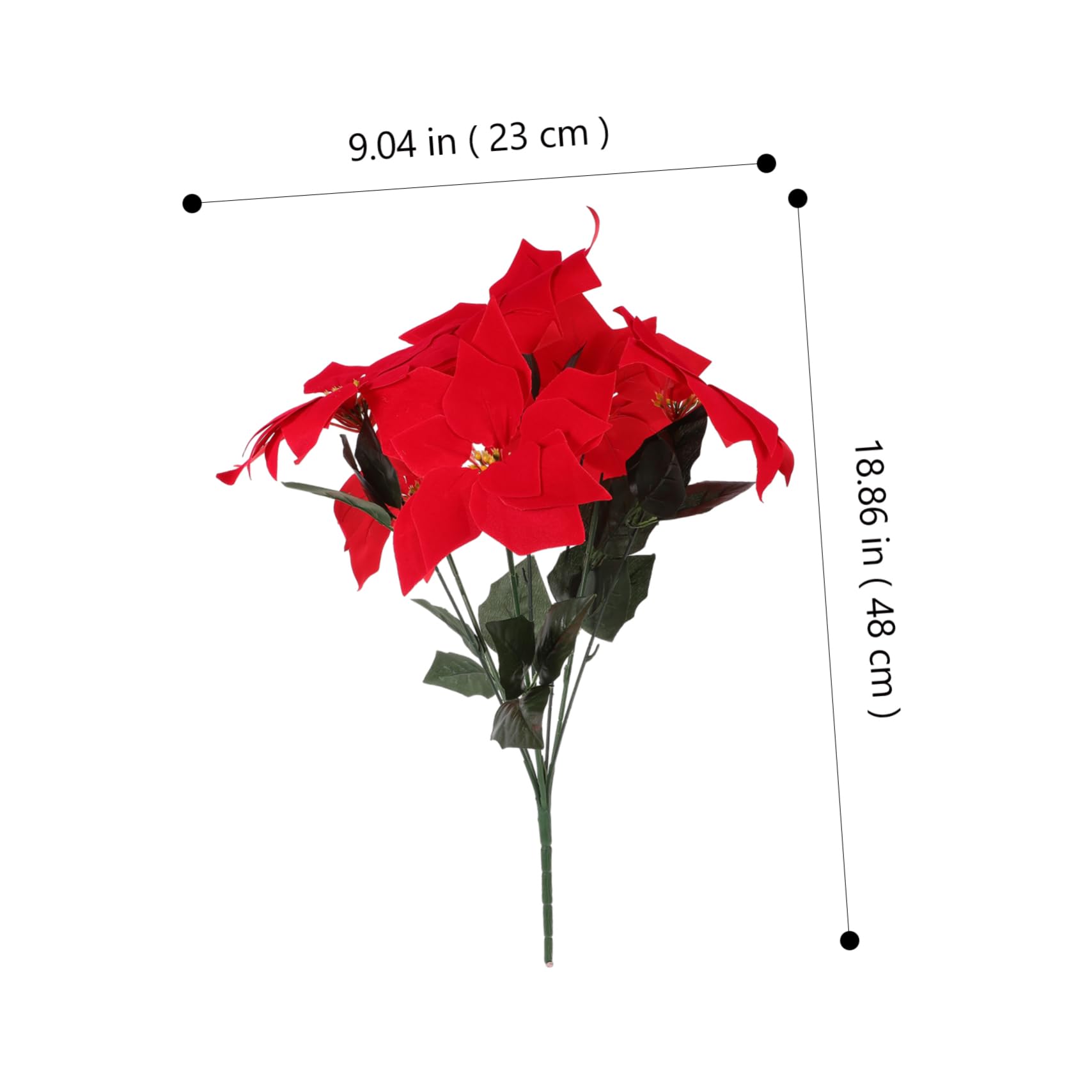 LIOOBO 2 Piezas de simulación Poinsettia Rojo arbustos de Navidad Flores Artificiales Ramos de árbol de Navidad Adornos de Pieza Central para Home Office Decor (Rojo) Decoración navideña