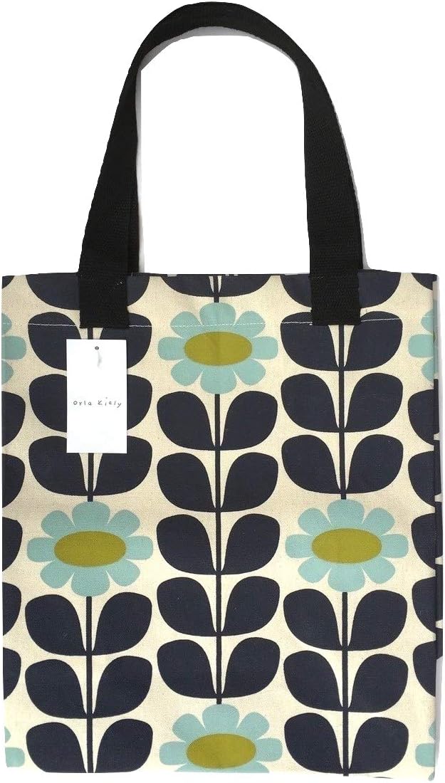 Orla Kiely Shopping Tote Bag Charity Limited Edition (Blue Tall Flower Pattern)