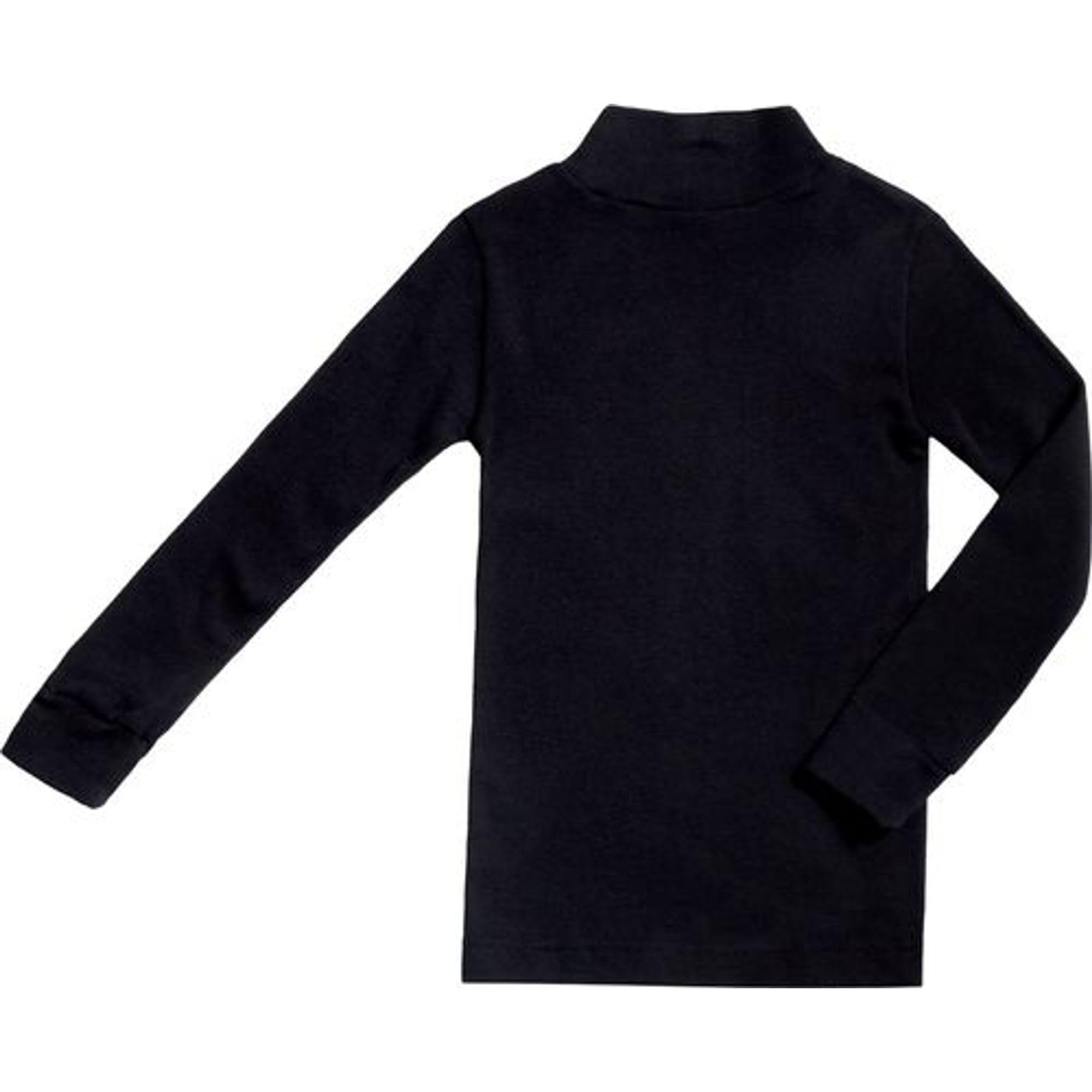 BABIDU Camiseta Interior Niños Unisex Cuello Medio Alto Semicisne, Manga Larga Algodón y Poliéster