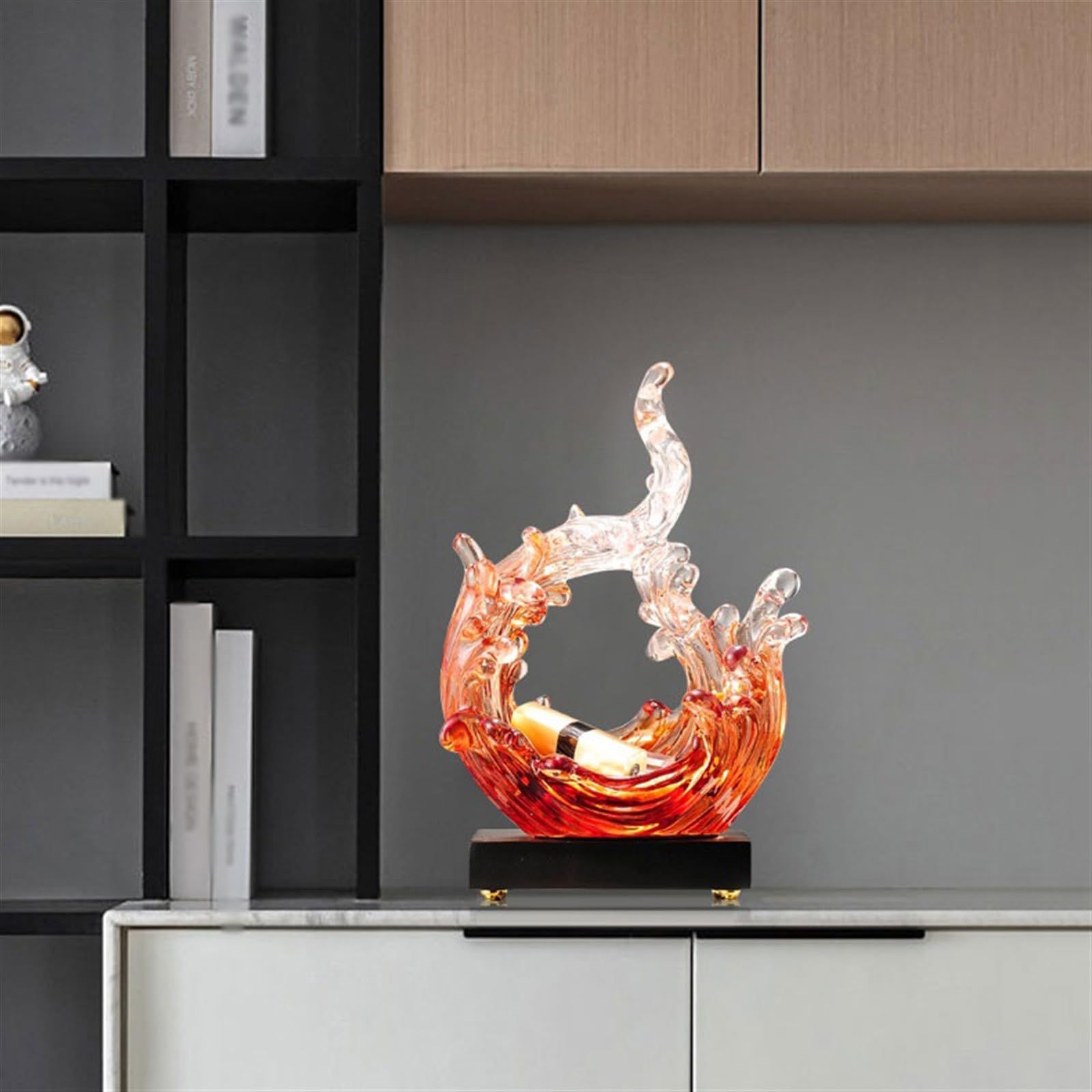 Deko Skulptur Weinkühler, Schmuck, kreative Wellen, Ornamente, Zuhause, Wohnzimmer, gehobener TV-Schrank, Dekoration, Büro, modernes Kunsthandwerk Statue (Color : C)