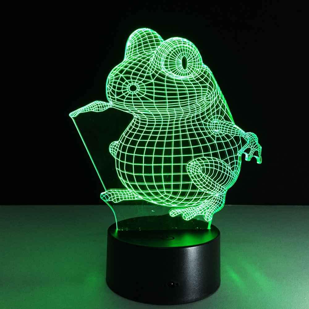 SWTZEQ Luz Nocturna Infantil, 3D Rana animal Luz de noche LED Lámpara de Mesa 16 colores Touch Switch, decoración de fiesta, decoración de la habitación de los niños Regalos creativos