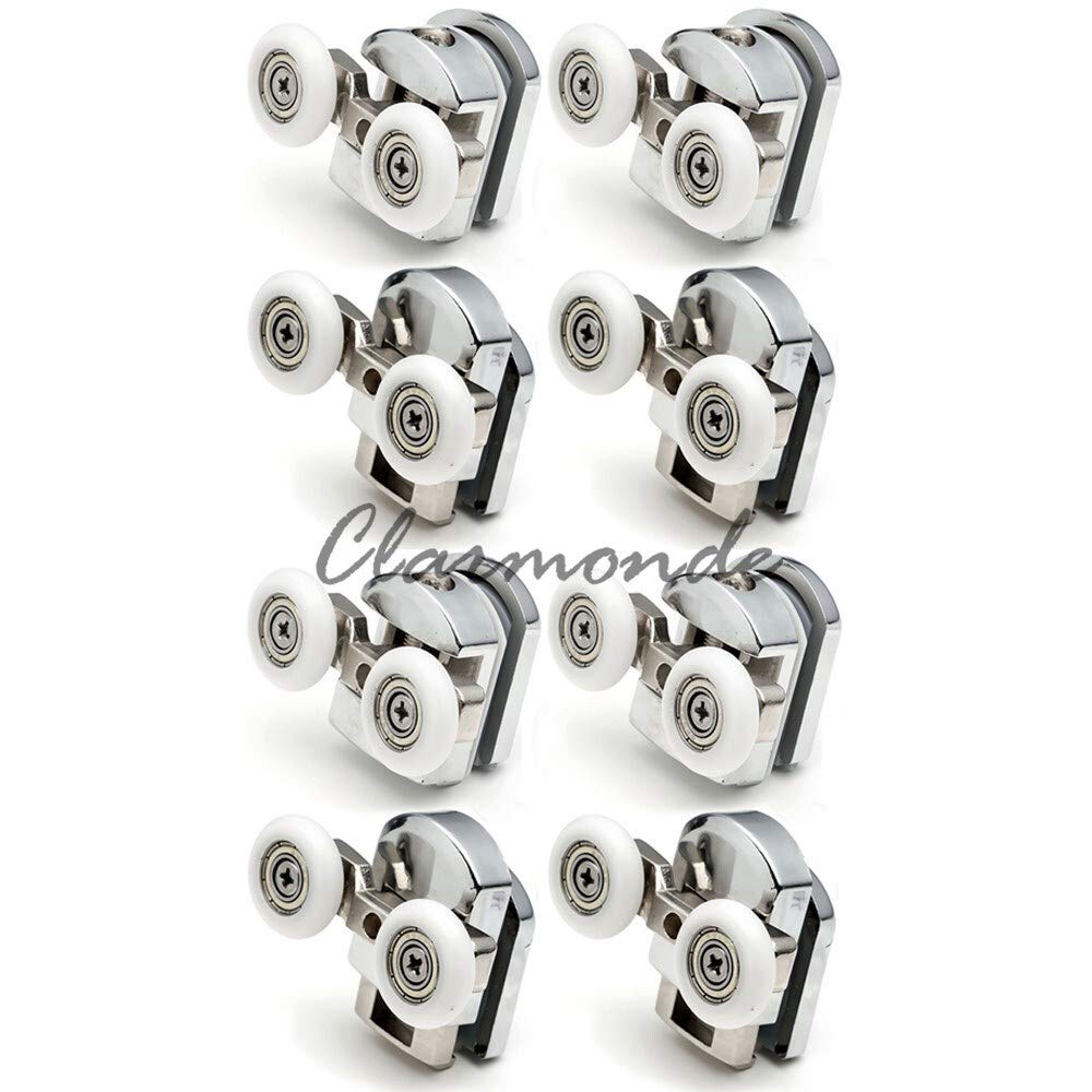Rouleau porte coulissante douche double avec roulement fluide en zinc