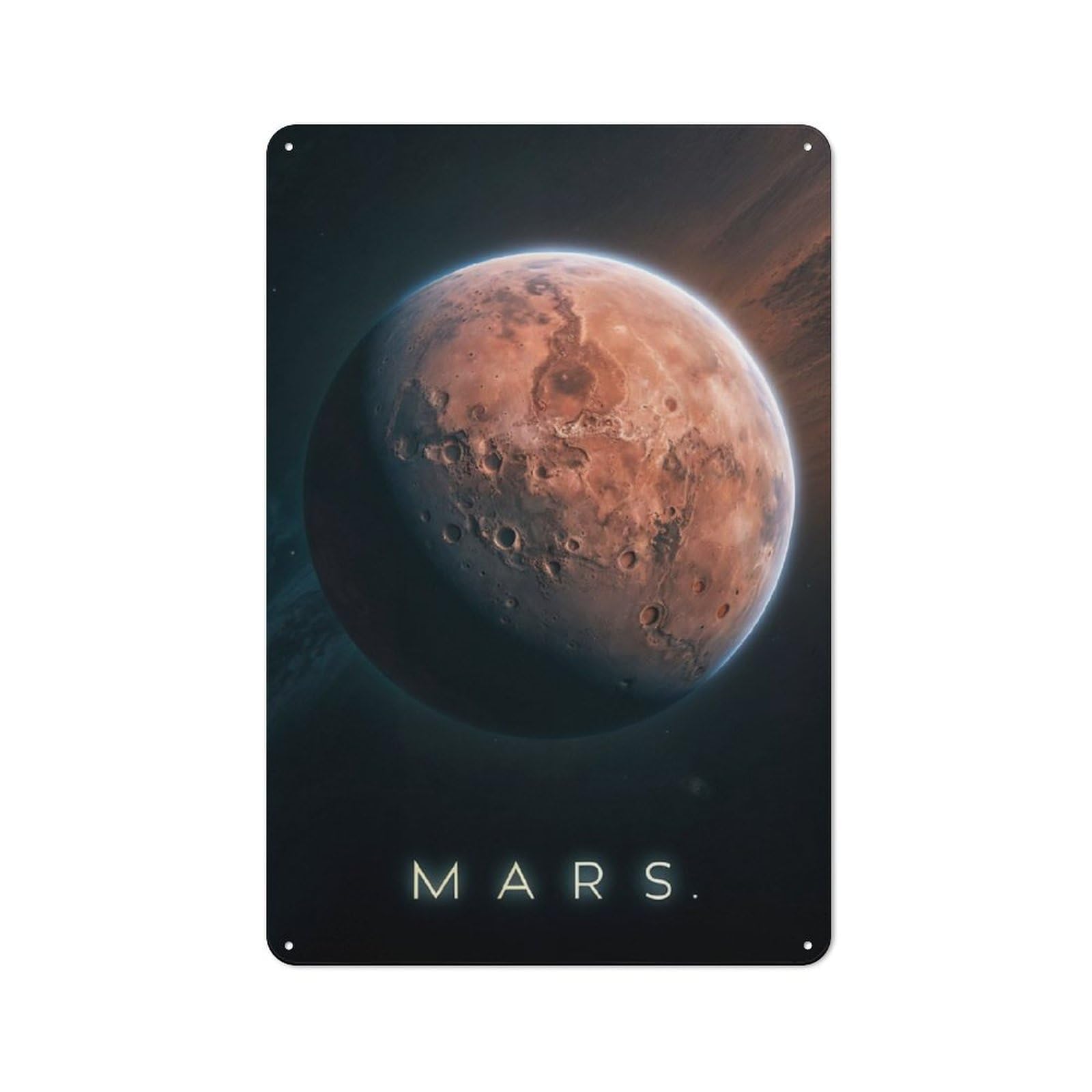 Junmoney Planet Mars In Space Metal Sign 30X20cm With For Home Bar Wall, Rustic Decor, For Collectors Decorating Home Bars And Entertaining Spaces