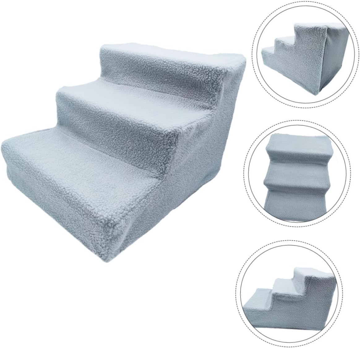 POPETPOP Doggie Stairs for Small Dogs and Cats Plastic Pet Steps Ladder Ramp Bed Climbing Stairs for Puppies Elder Pets