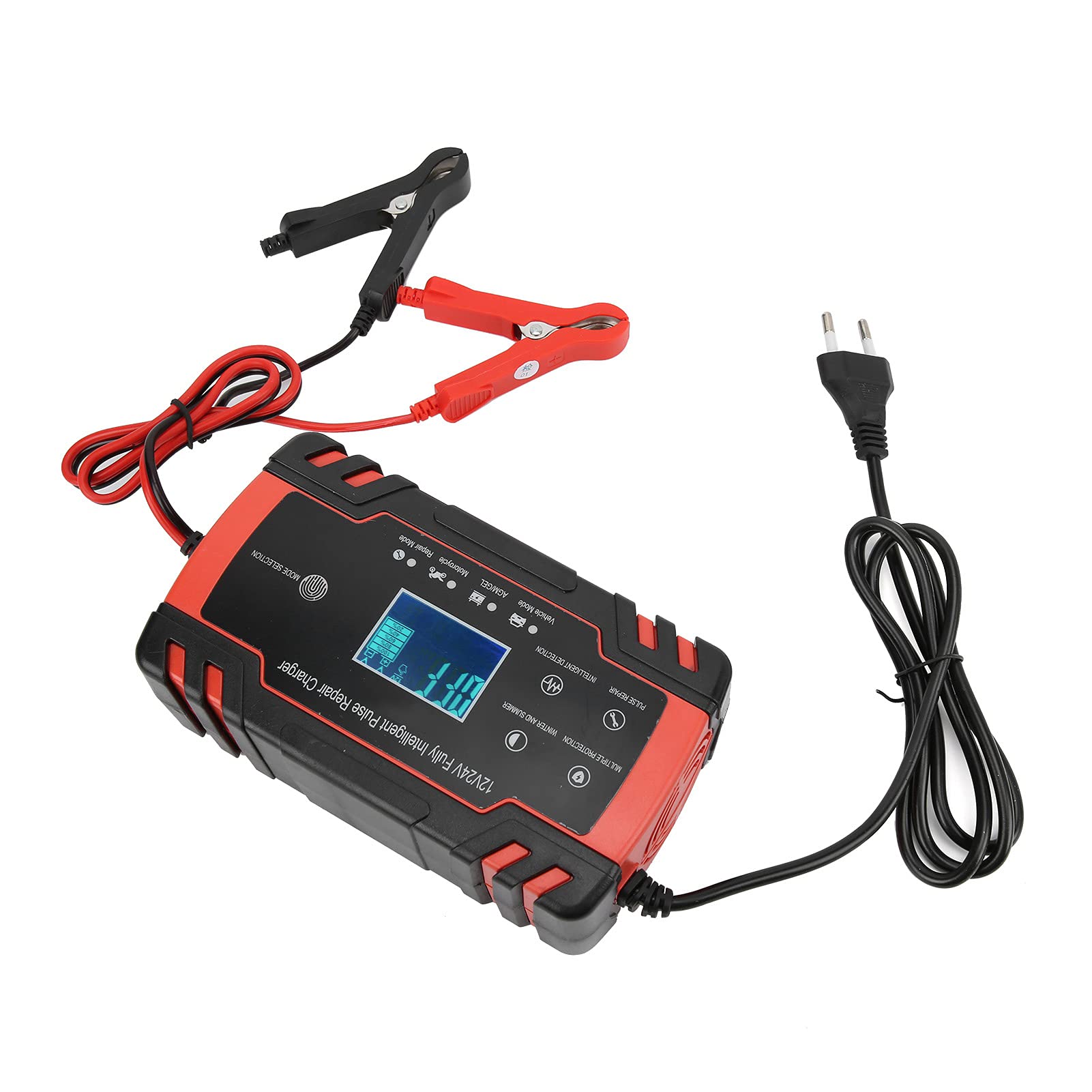 Chargeur de Batterie Intelligent 12V/24V 2-150Ah Automatique pour Voiture et Moto avec Écran Multiple 140W