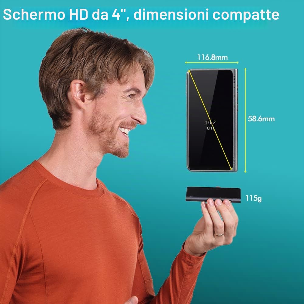 Timekettle Fluentalk T1 Traduttore Simultaneo Vocale, Supporto di 40 lingue e traduzione di foto, Traduttore Istantaneo Vocale Non è necessario il WiFi, Dati mobili globali gratuiti per i viaggi