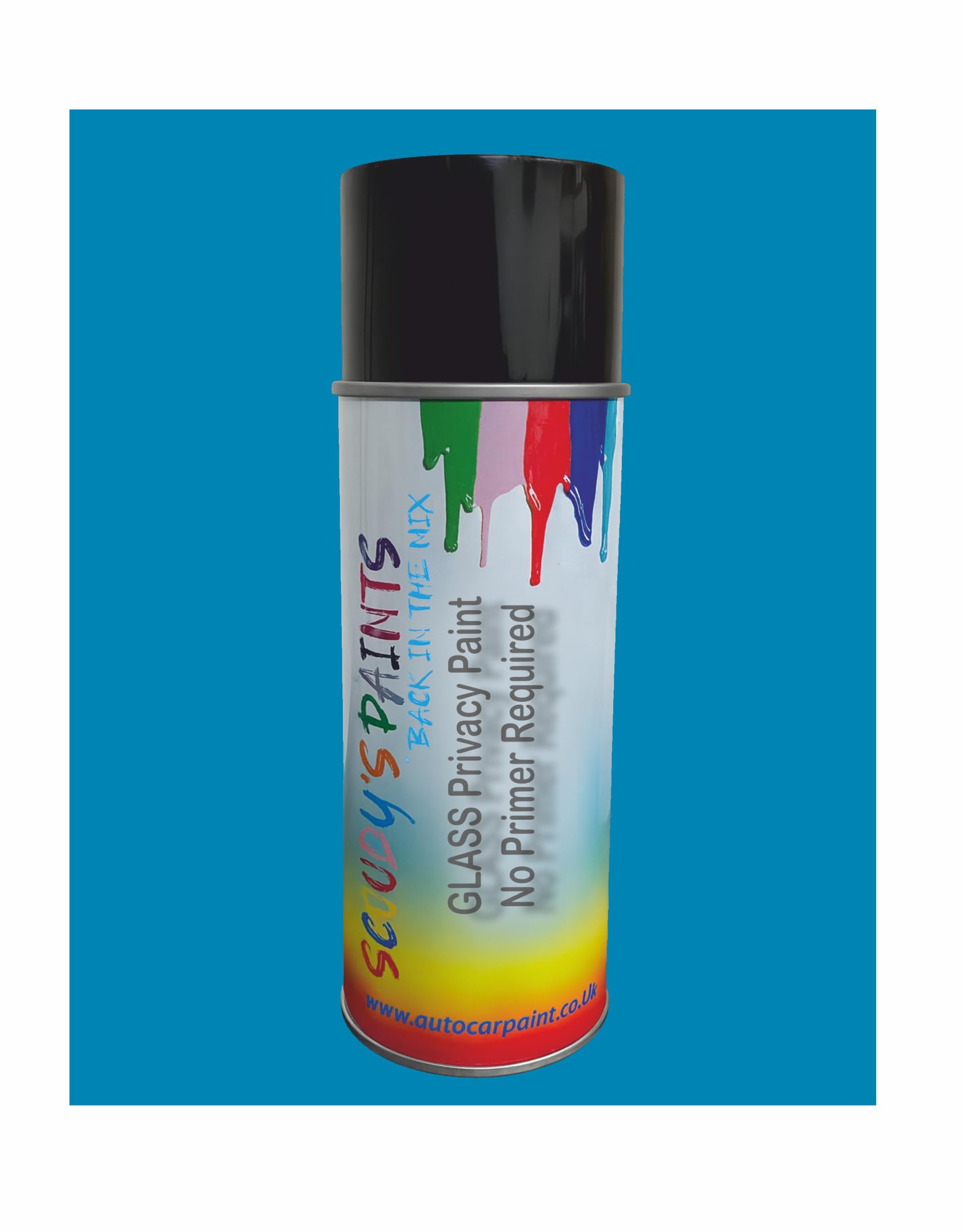 SCOOBYS PAINTS BACK IN THE MIX Security Paint Glass Privacy Window Paint, Quick-Drying High Adhesion Acrylic, No Primer Required, Direct Application, Multiple Colours Available (Aqua Blue)