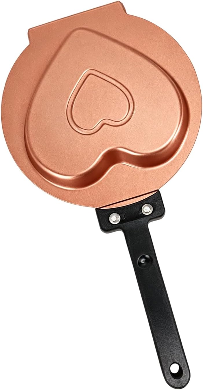 Romantics Heart Design Pancake Maker Nonstick Coating Double Sided Flipping Frying Pan with Handle Cookare Nonstick Double Side Frying Pan