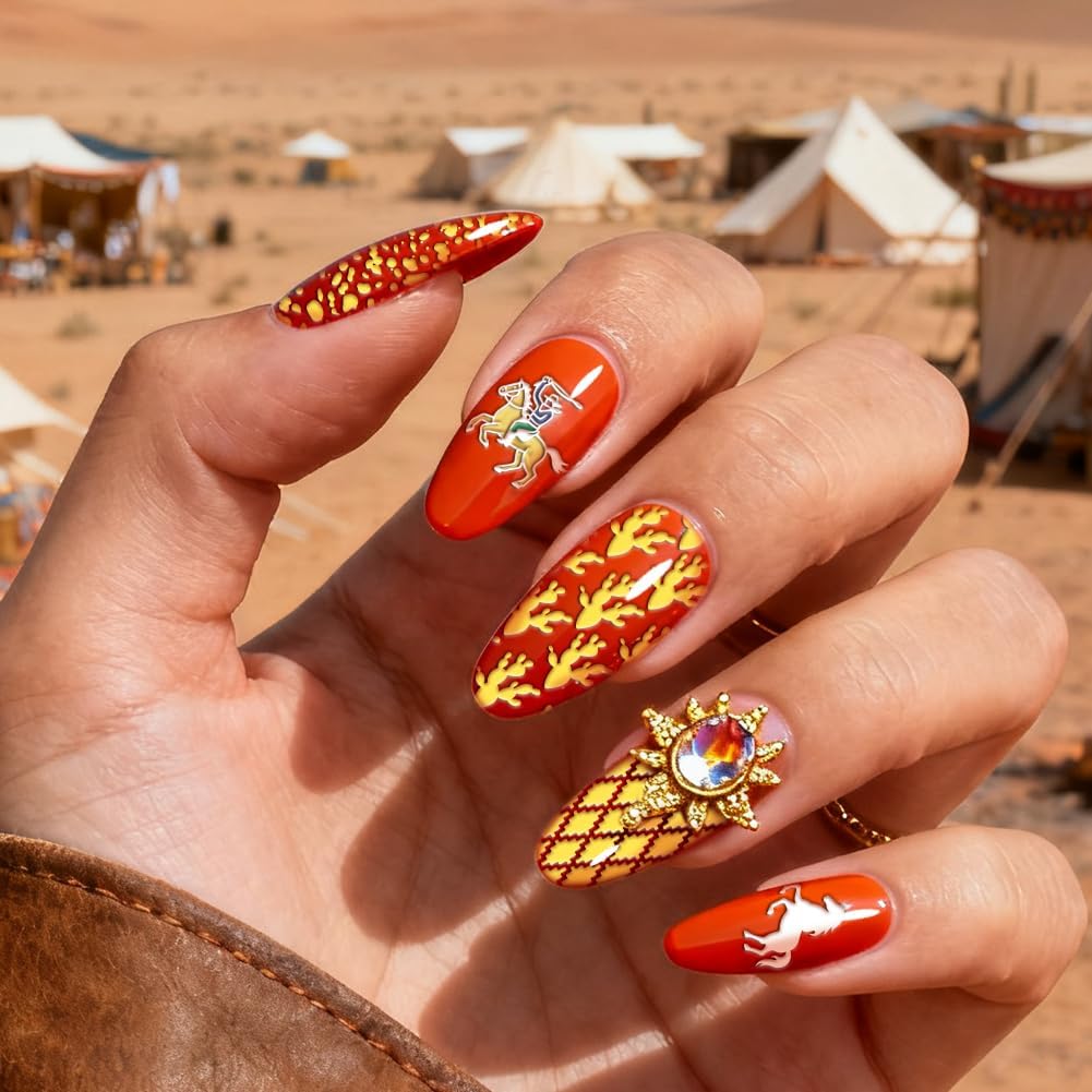 PH PandaHall 4pcs Boho Element Nail Stamping Templates Western Cowboy Nail Art Templates Cowboy Boot Horse Stencils Rodeo Theme Stainless Steel Image Plates Tool for Women Print Manicures Salon Design
