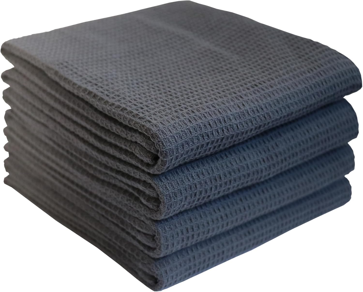 PY HOME & SPORTS 8 Pack Cotton Waffle Weave Kitchen Towels 17 x 25, Super Absorbent Kitchen Hand Dish Cloths for Drying and Cleaning (Beige, Khaki, Teal, Dark Grey)