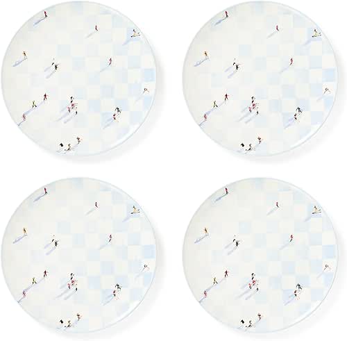MACKENZIE-CHILDS Gray Malin Set of 4 Stoneware Dinner Plates, Dishwasher-