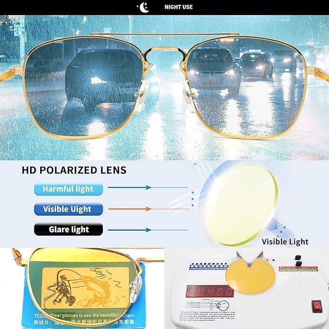 JIM HALO Retro Square Aviator Sunglasses Premium Glass Lens Flat Metal Eyewear Men Women - Image 5