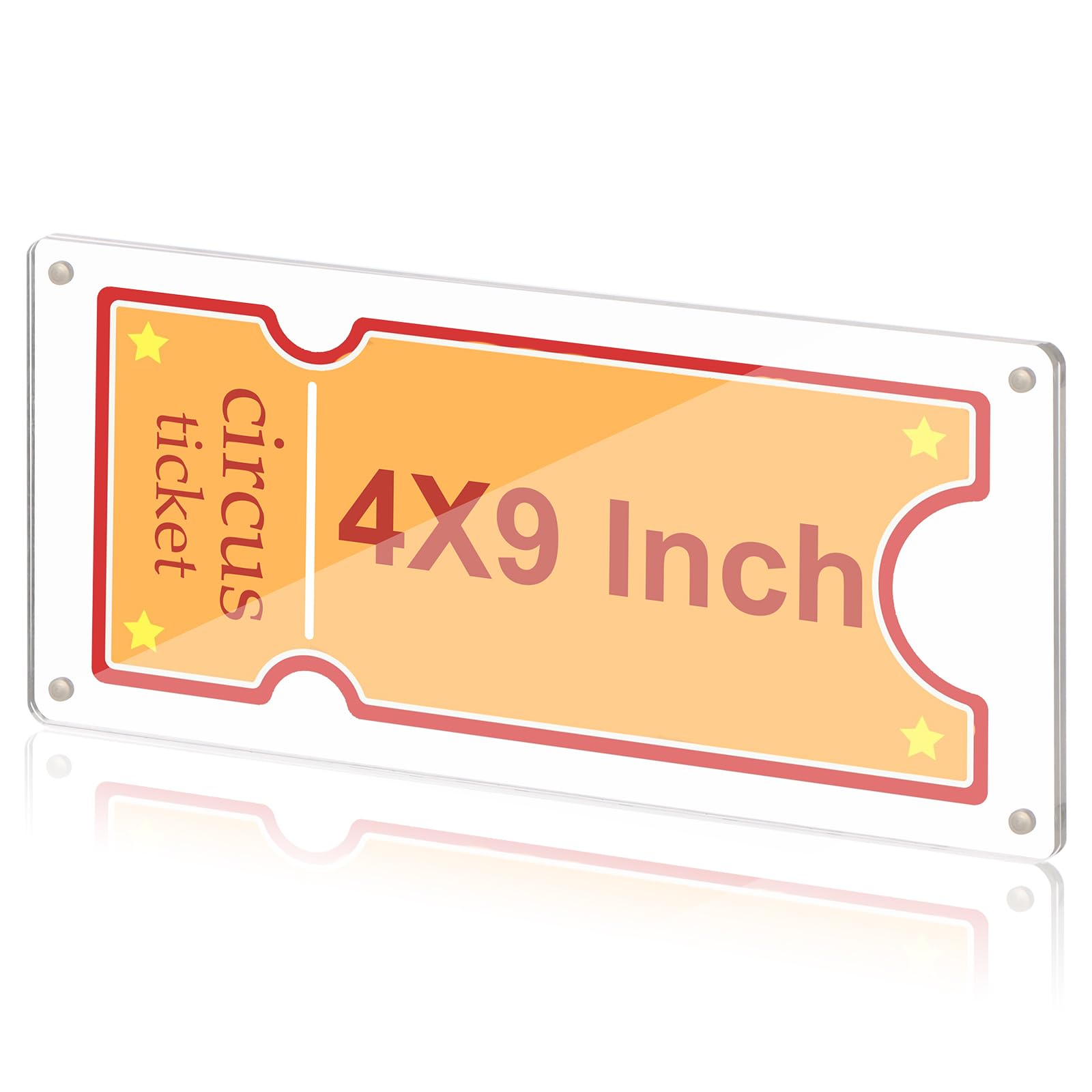 Acrylic Ticket Stub Display 4x9 Inch Clear Ticket Stub Holder Ticket Stub Organizer Ticket Stub Frame Ticket Protector Double Sided for Collectors