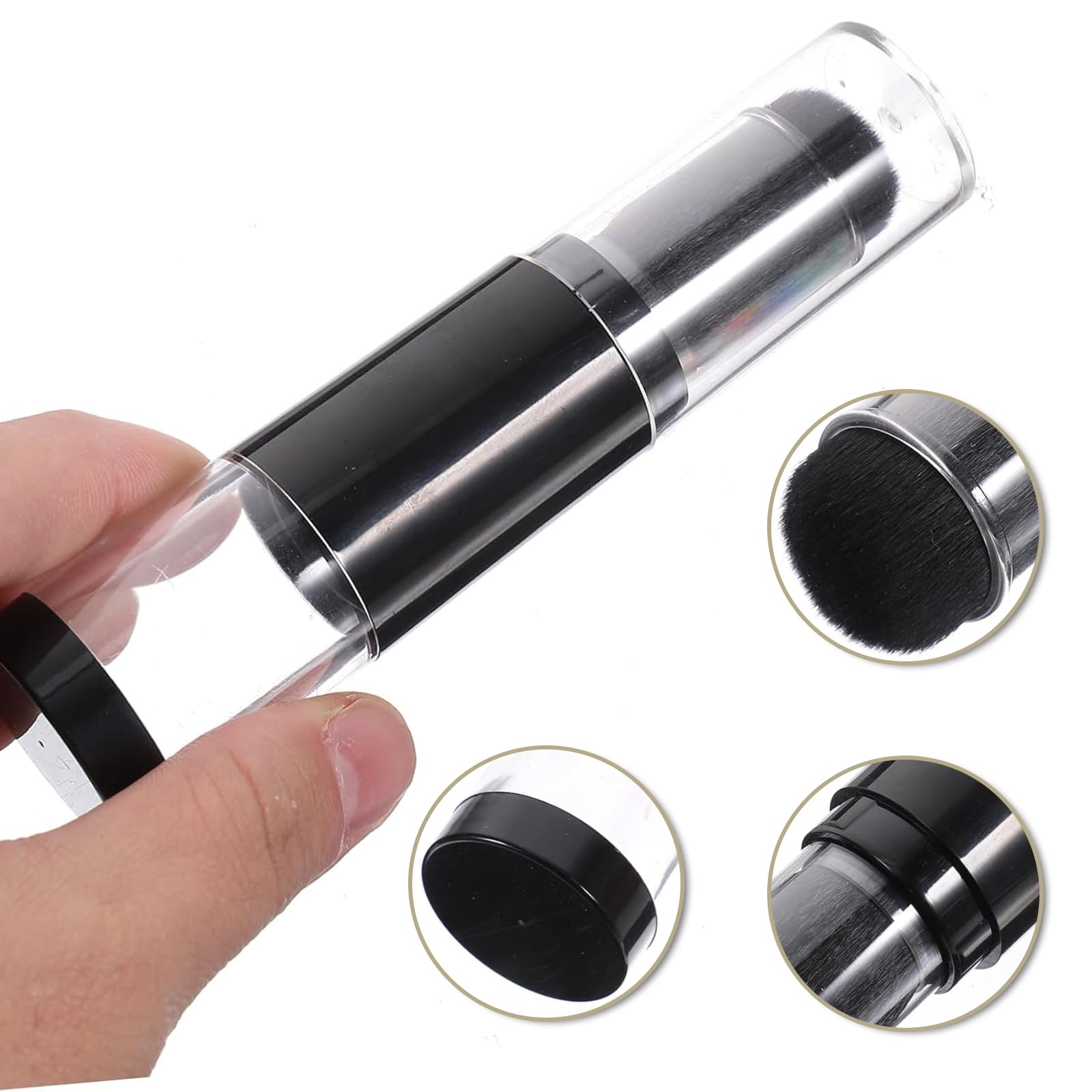 1Pc Helpful Refillable Powder Brush Ergonomic Handle Loose Unique Press-type Makeup Liquid Foundation for Powder Miss Blush Brush - Image 4
