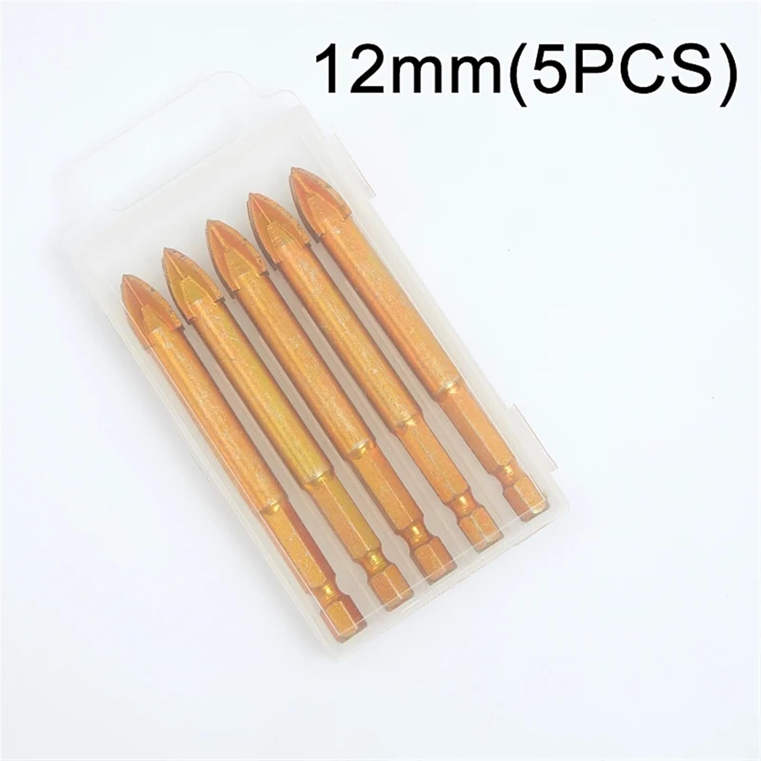 5PCS/Set Cross Hex Tile Bits Glass Ceramic Concrete Marble Granite Hole Opener Alloy Triangle Multifunctional Ultimate Drill Bit(12mm (5PCS))