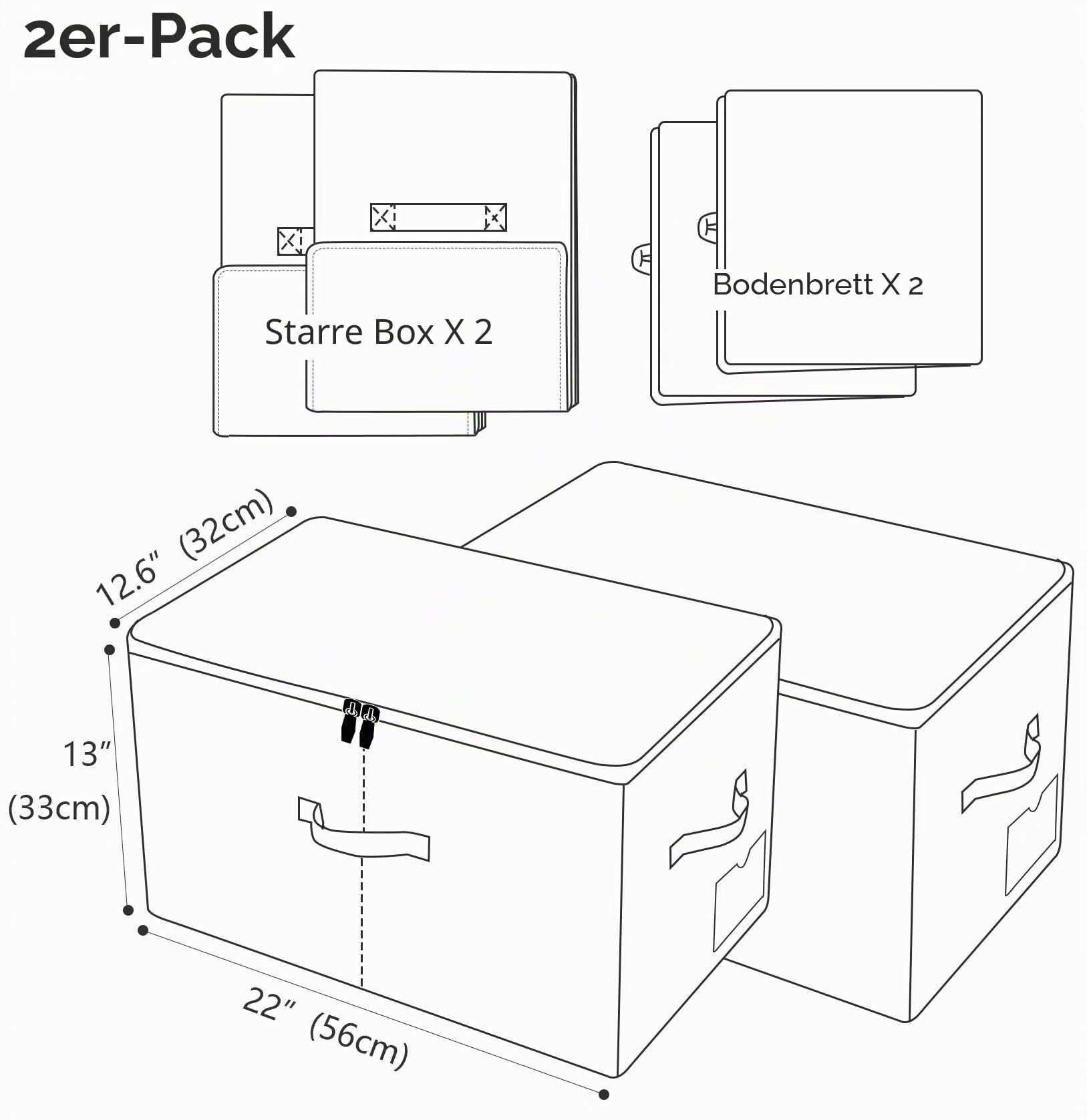 iwill CREATE PRO 2 Stück Aufbewahrungsboxen aus Stoff, groß, faltbar, waschbar, Aufbewahrungsboxen für Bettwäsche, Decken, Kissen, Kleidung, Spielzeug, Dunkelgrau