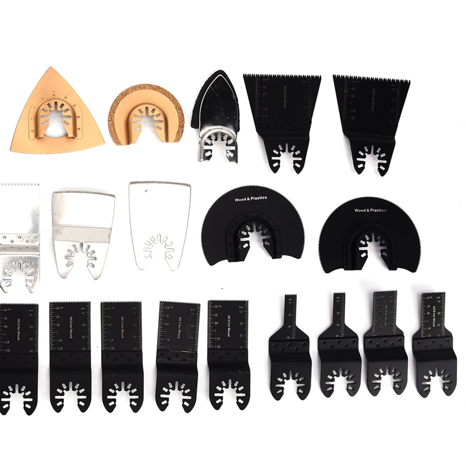 Kit di lame professionali per utensili oscillanti in acciaio ad alto tenore di carbonio, set di accessori per seghe multiutensile per il taglio di legno, metallo e plastica