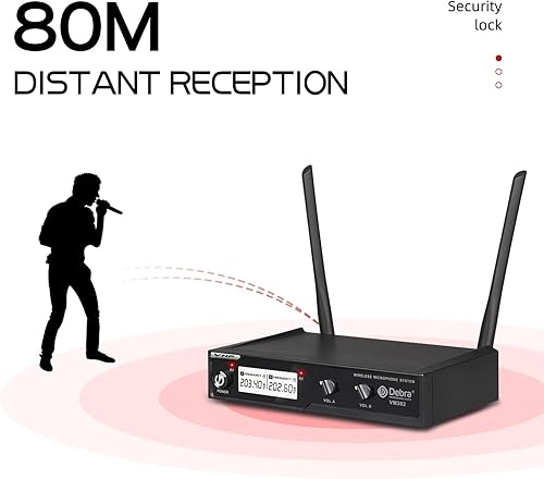 Miniatura 4 de D Debra Audio VM302 VHF Sistema de micrófono inalámbrico con micrófono de mano dual tiene interfaz XLR para el hogar Karaoke boda conferencia habla
