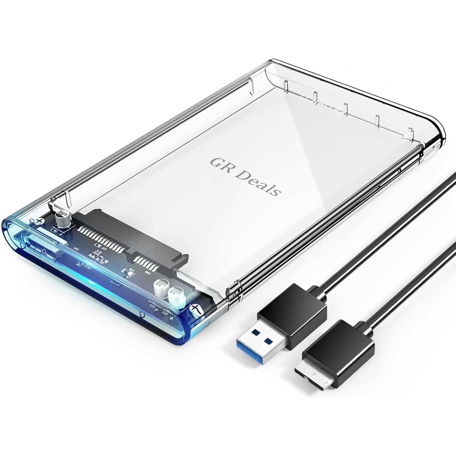 USB 3.0 External Hard Drive Enclosure USB3.0 to SATA Portable Clear Hard Disk Case for 2.5 inch 7mm 9.5mm SATA HDD SSD Max 4TB Support UASP and Tool-Free, HDD Enclosure (Transparent)-image-29