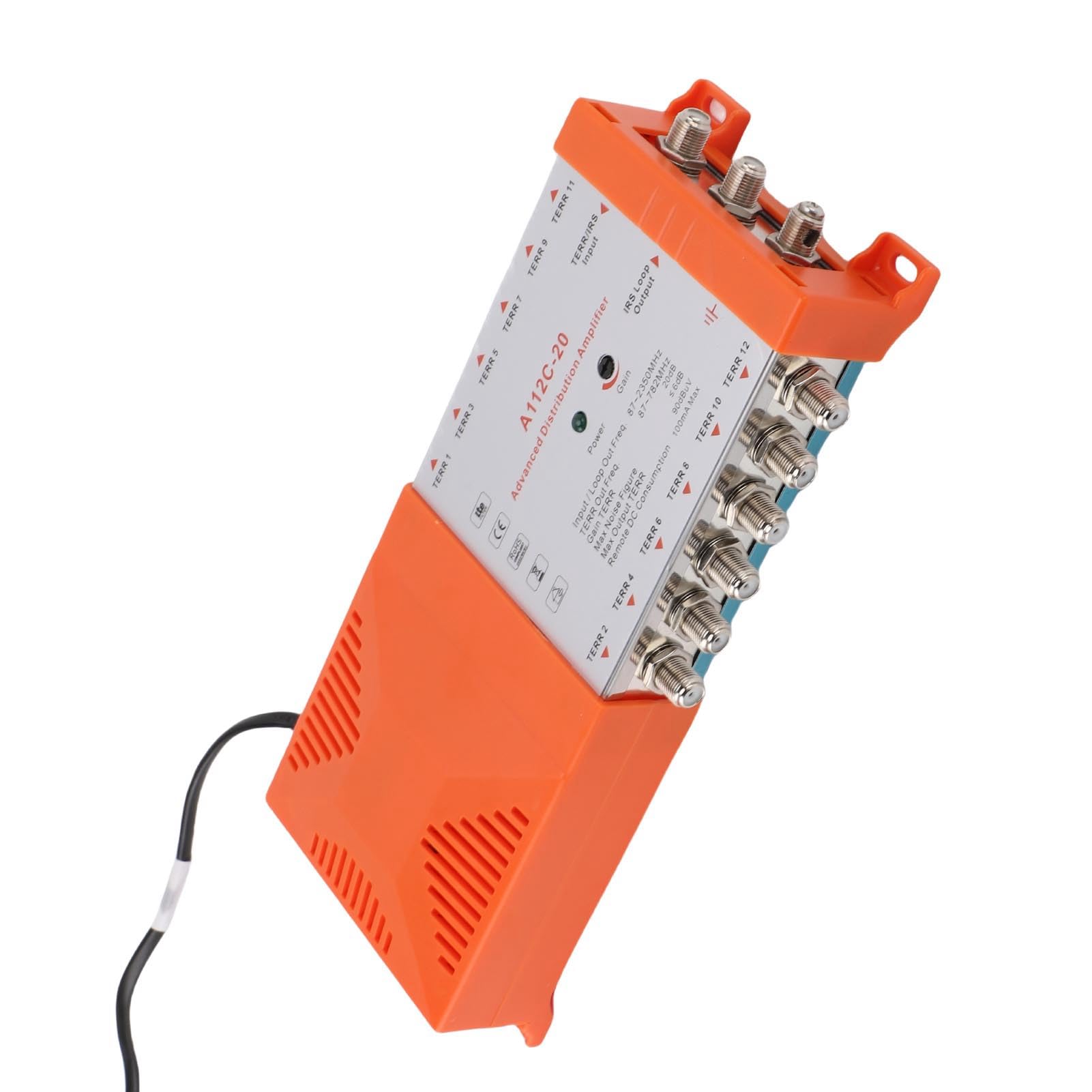 Generic Amplificatore di Distribuzione Compatto per Antenna TV a 12 con Gestione Remota 'alimentazione per più Televisori (Spina europea 200-240 V)