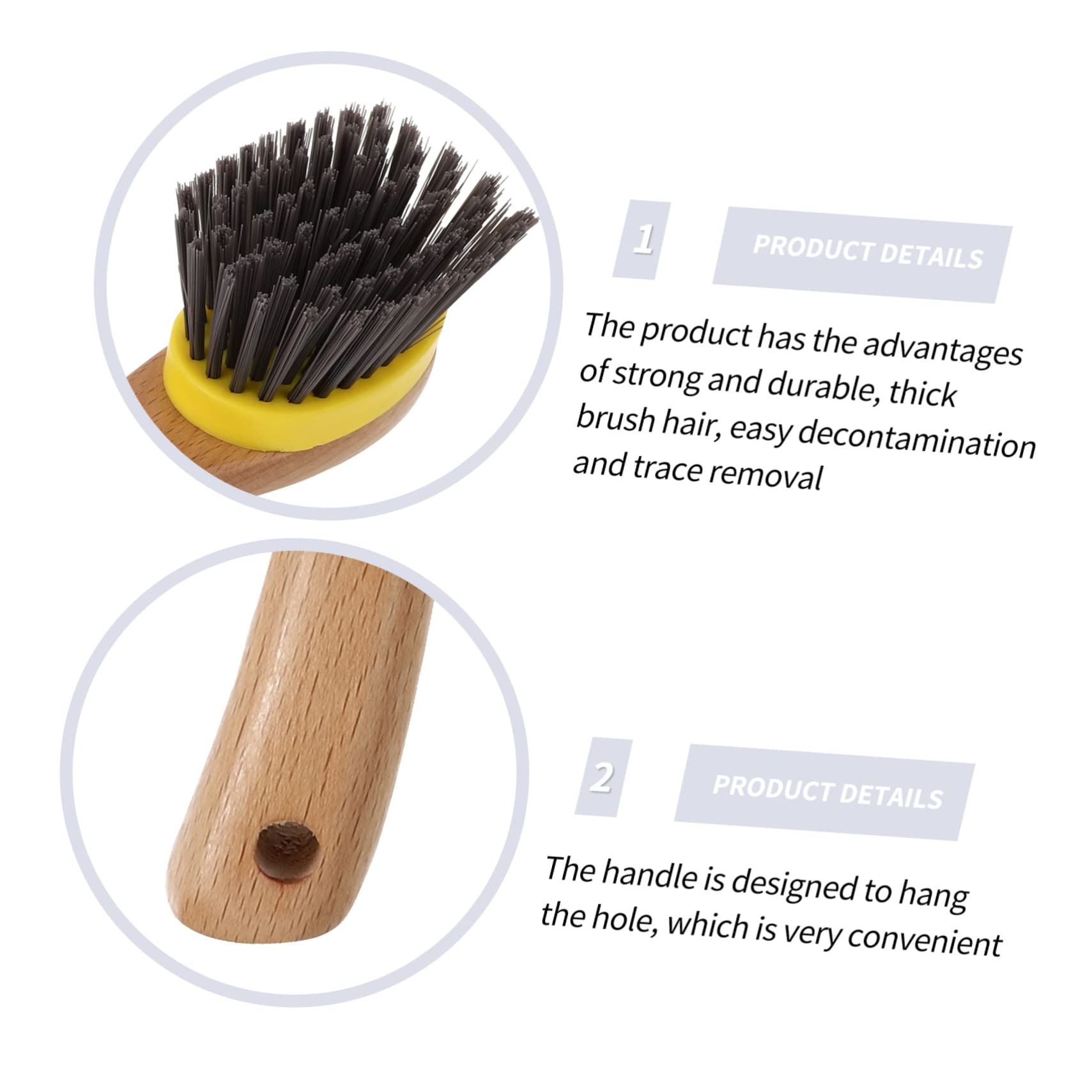 3 Piezas Cepillo de Cocina de Mango de Madera Cerdas Densas para Limpieza Eficaz de Ollas y Utensilios Práctico y Desmontable para Grasa y Suciedad Cocinas