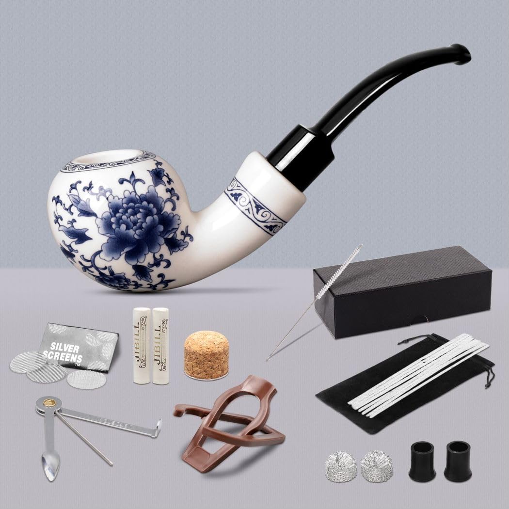 MUXIANG tobacco Pipe Tube with Bent Acrlyic Stem Mouthpiece with 9mm Filter AN0001