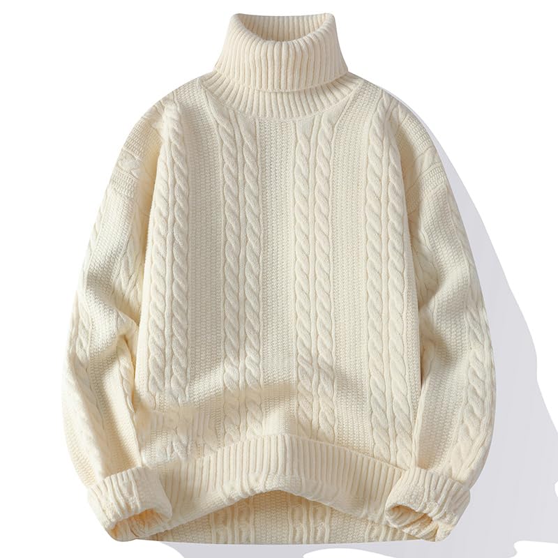 Men's Turtleneck in Winter Warm Loose Thickened Knitted Sweater4