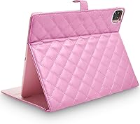 Vista 4 de Topwin Crown - Funda para iPad Air/iPad Pro de 11 pulgadas, piel sintética de diamante con apagado automático y encendido (rosa)