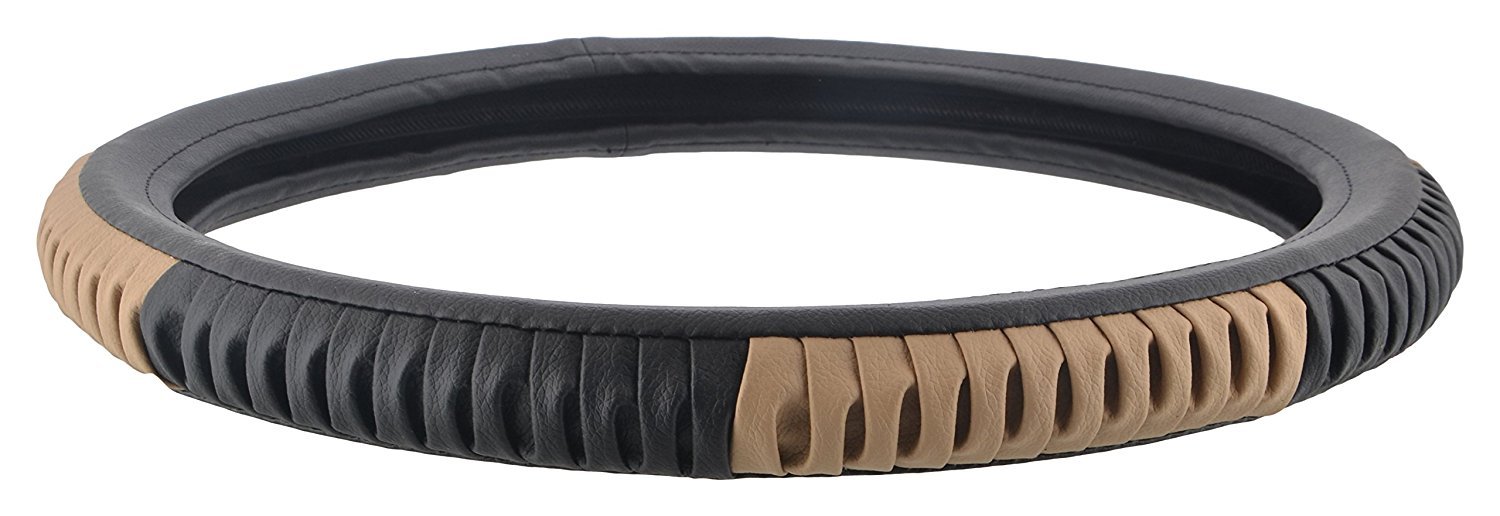 Hi Art EleganceGrip2337 Black and Beige Car Steering Wheel Cover Compatible with Kia Sonet-image-7