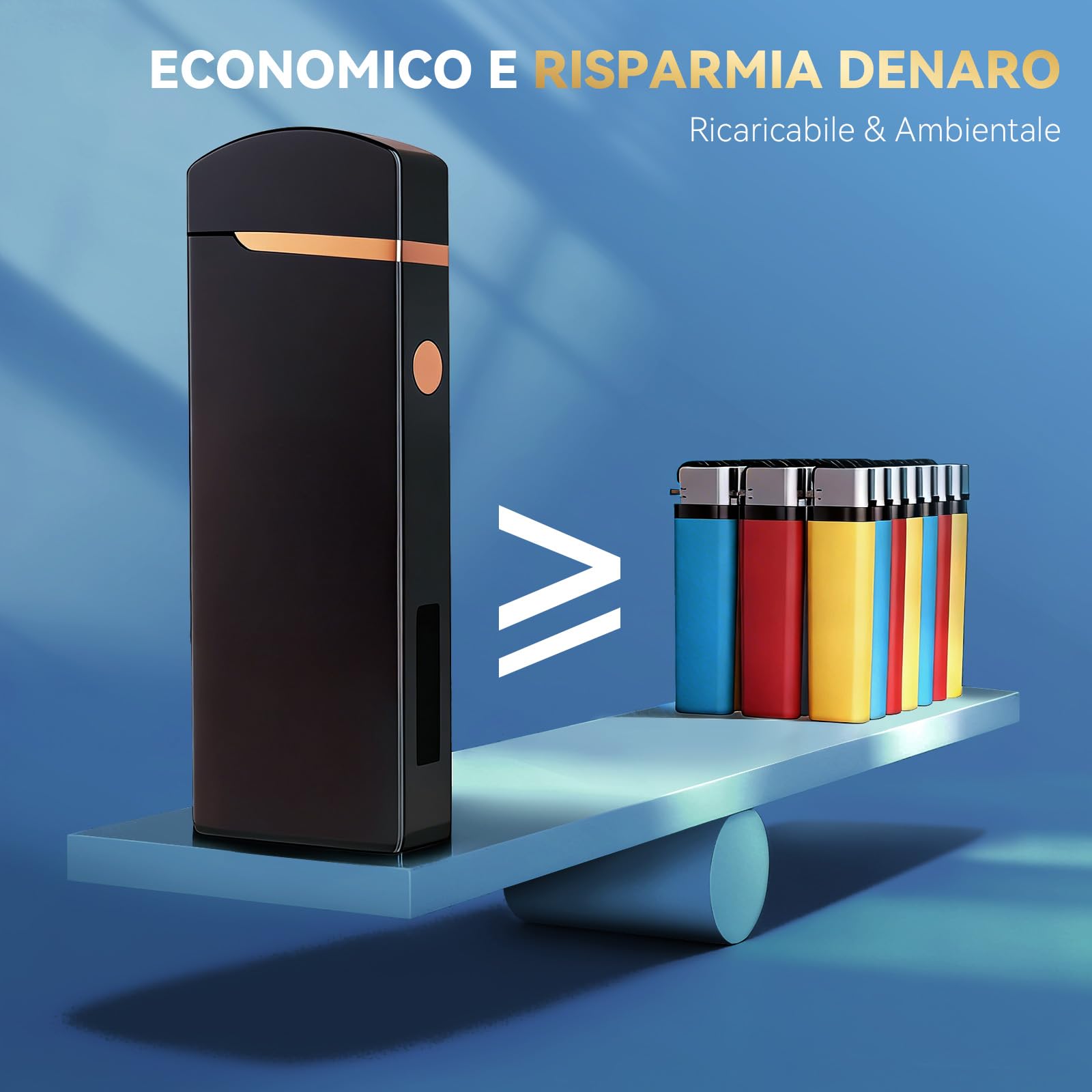 Coquimbo Regalo Uomo, Accendino Elettrico Accendino USB Ricaricabile Antivento Accendino per Candele Cucina Barbecue e Campeggio, Regalo Compleanno/Anniversario per Lui/Lei (Nero)