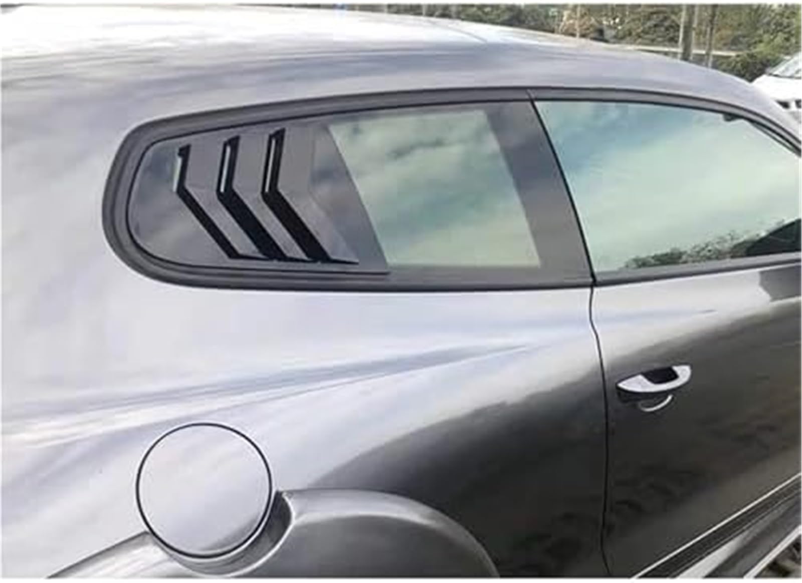 Protector de Cristal Trasero Rejilla de Ventana Trasera, Cubierta Obturador Lateral Coche, Pegatina embellecedora, Pala ventilación, para Volkswagen, para VW(Black Glossy Black)