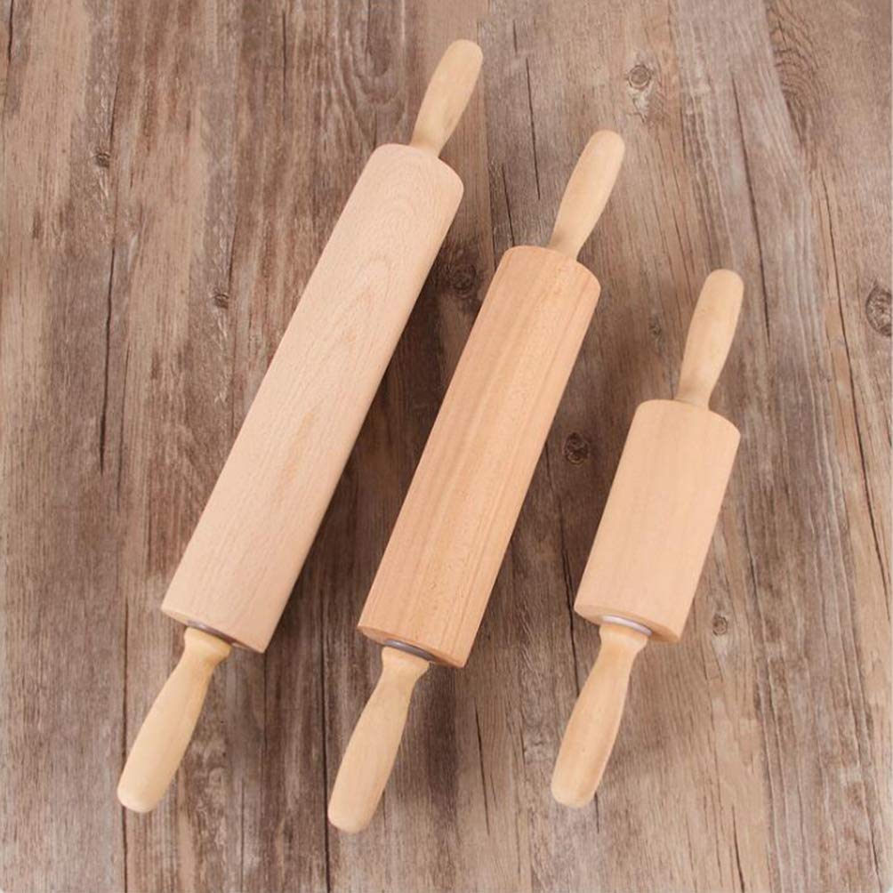 Cabilock 2piezas Rodillo De Madera Natural Sin De Herramienta Esencial Para Hornear Pasteles y Galletas Ergonómicos y Rodamiento Para El