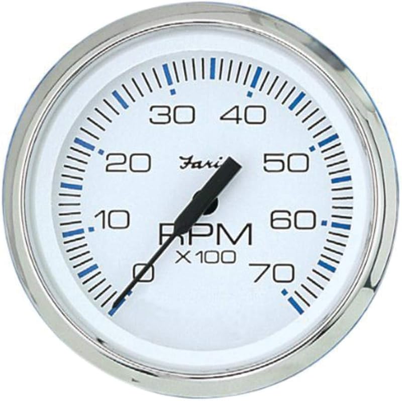 Tacômetro Faria 33817 Chesapeake com iluminação periférica, escala até 7000 RPM, 4" – 1 unidade