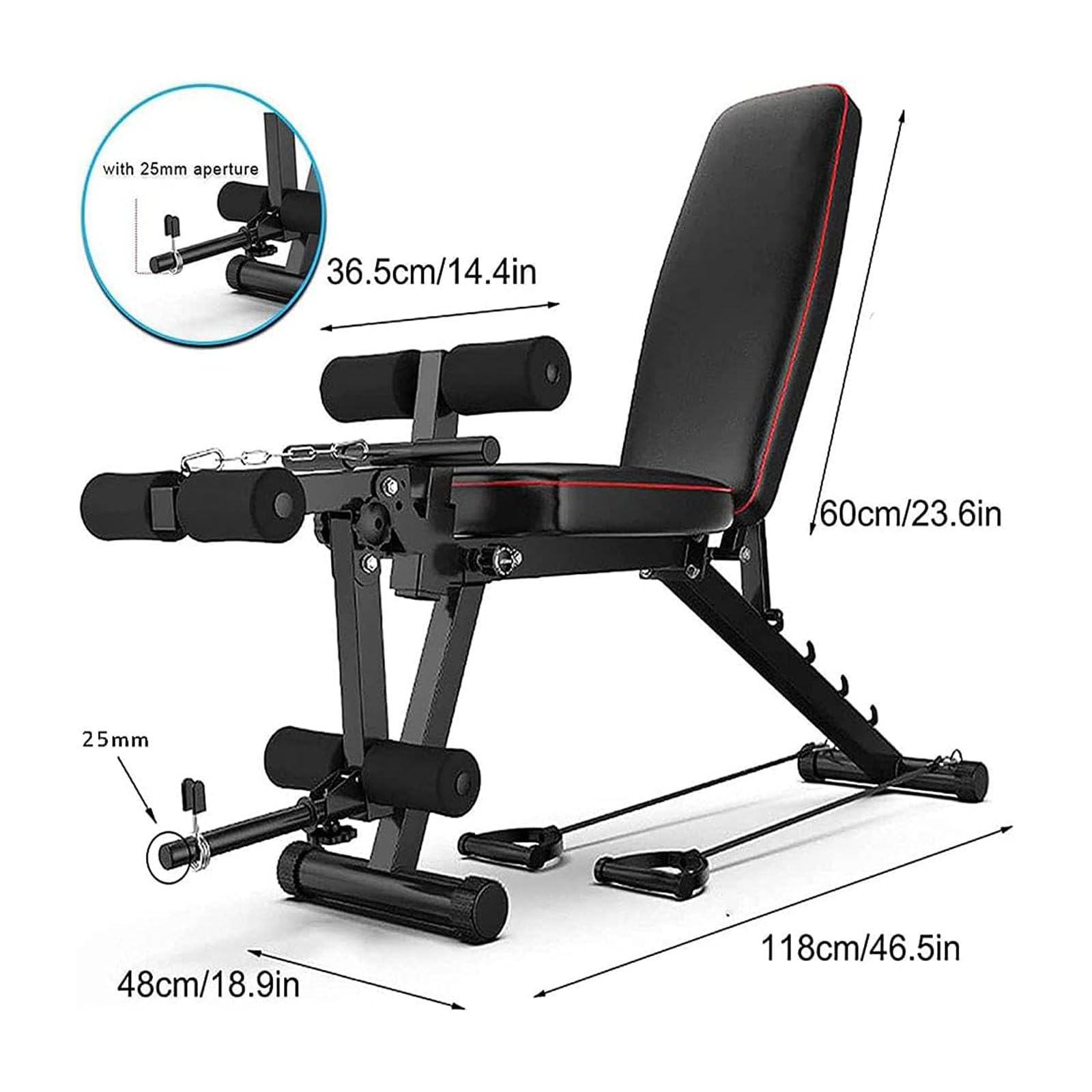 Banco De Pesas MusculacióN Ajustable Plegable Multifuncional Inclinable Reclinable, Banco De Peso Plano Declinado Inclinado Abdominales para Fitness Entrenamiento Profesional con Respaldo