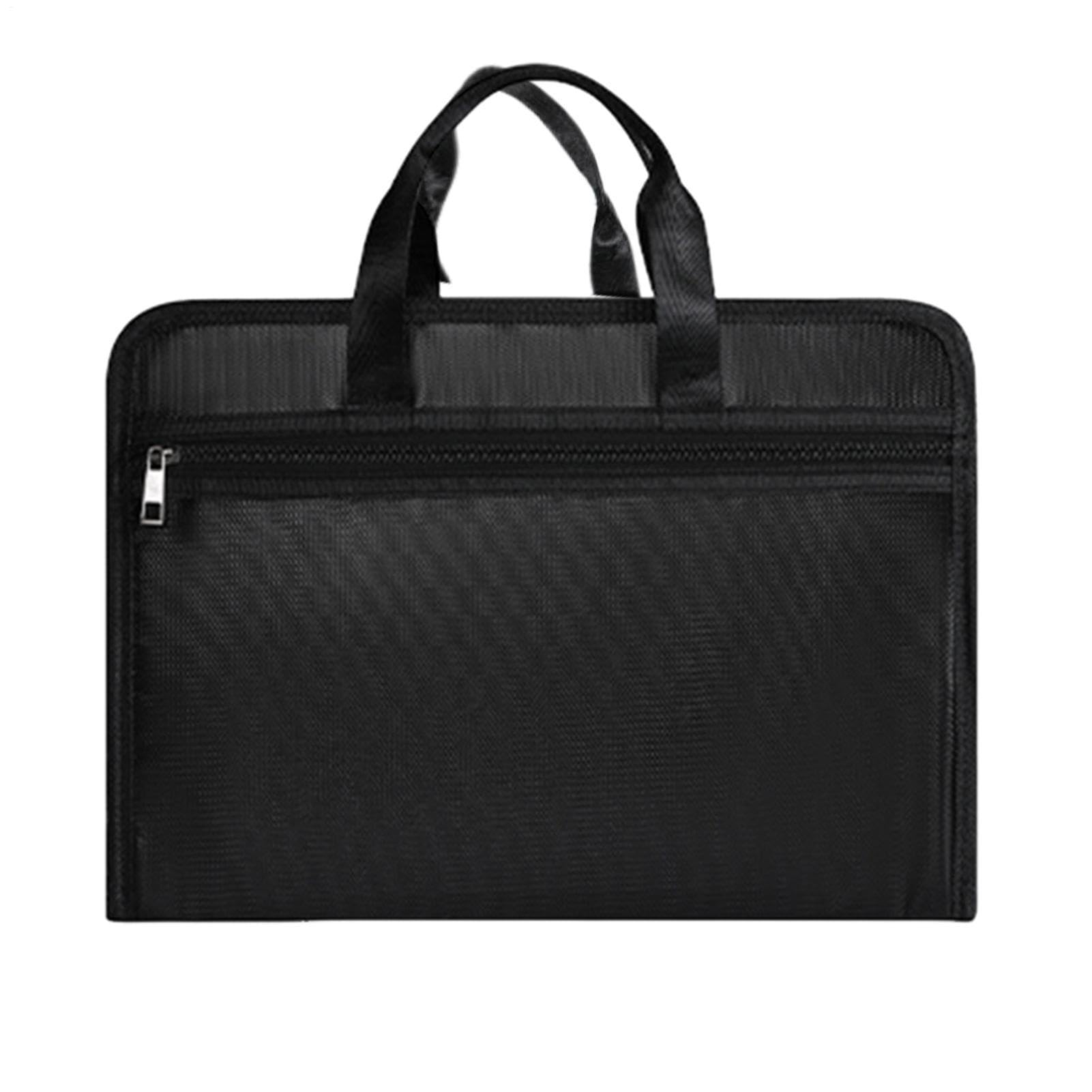Organizador de archivos, portadocumentos de negocios, 35,48 x 26,49 x 4,98 cm, resistente al fuego, carpeta plegable y de múltiples capacidades, fácil de transportar, cierre seguro para oficina, hogar