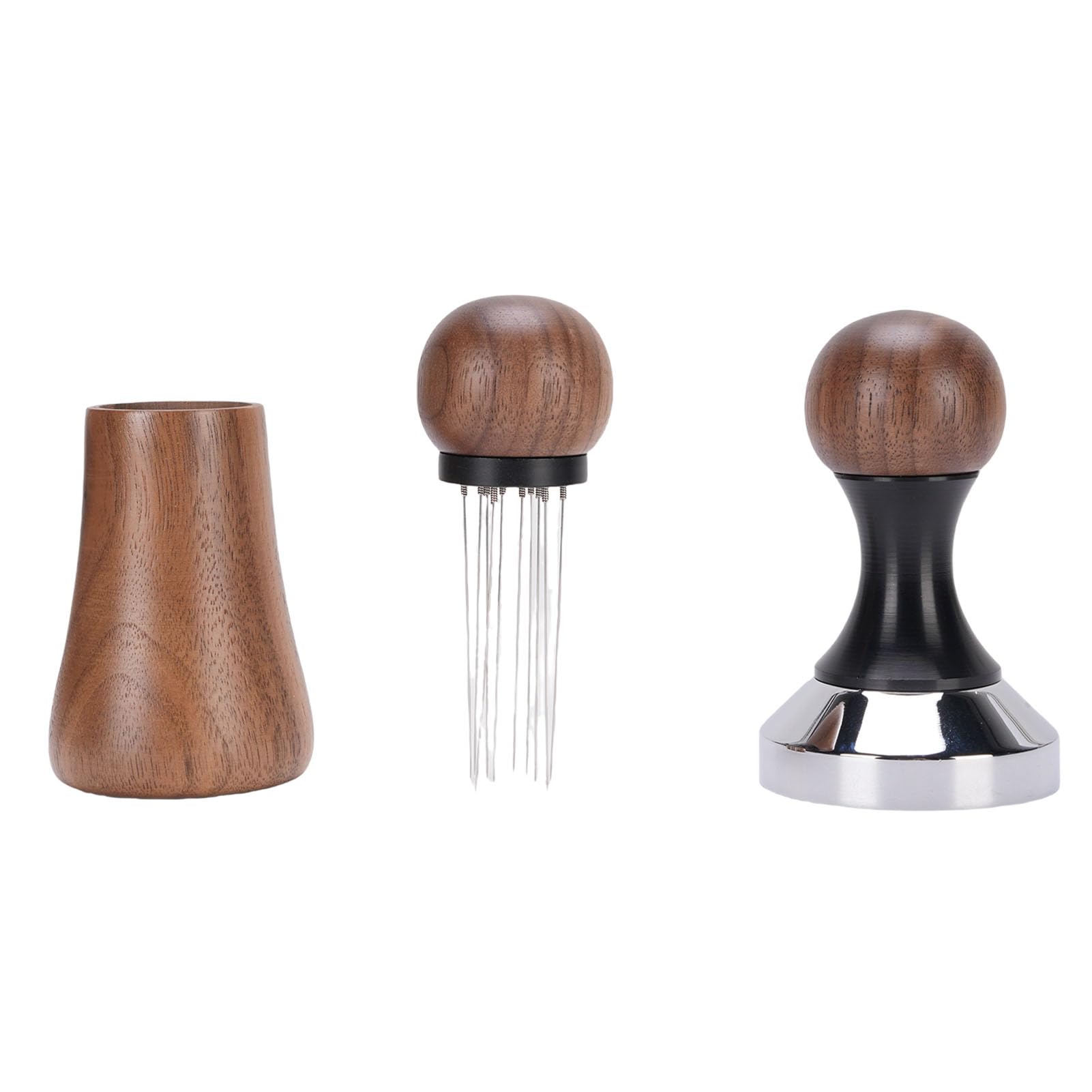Distributore di caffè Pressino in Legno di Noce in Acciaio Inossidabile per Un'agitazione Accurata e una Facile Pulizia, per gli Amanti del caffè per Uso Domestico (58 mm/2,28 pollici)