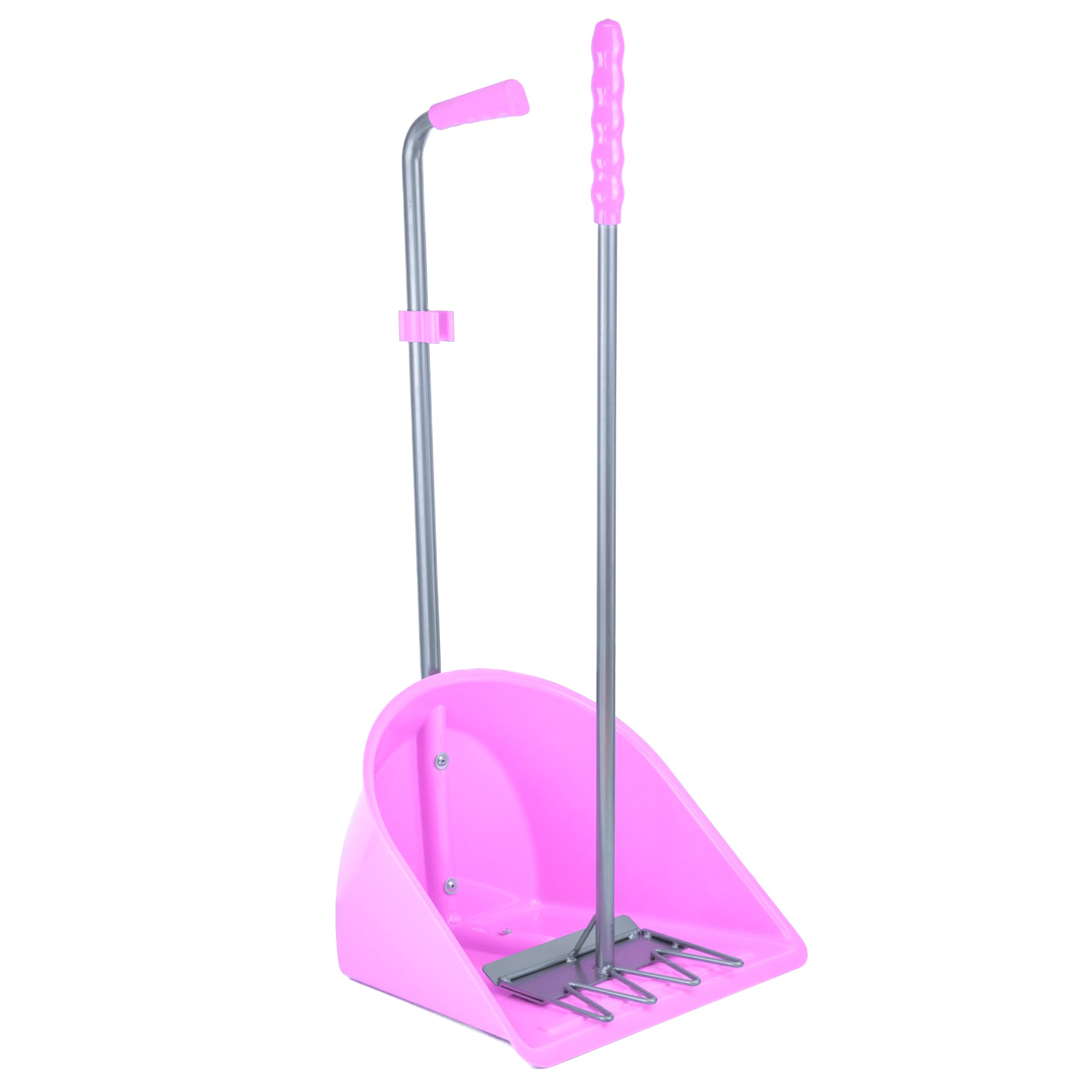 GS Equestrian Manure Scoop with Rake (Hot Pink)