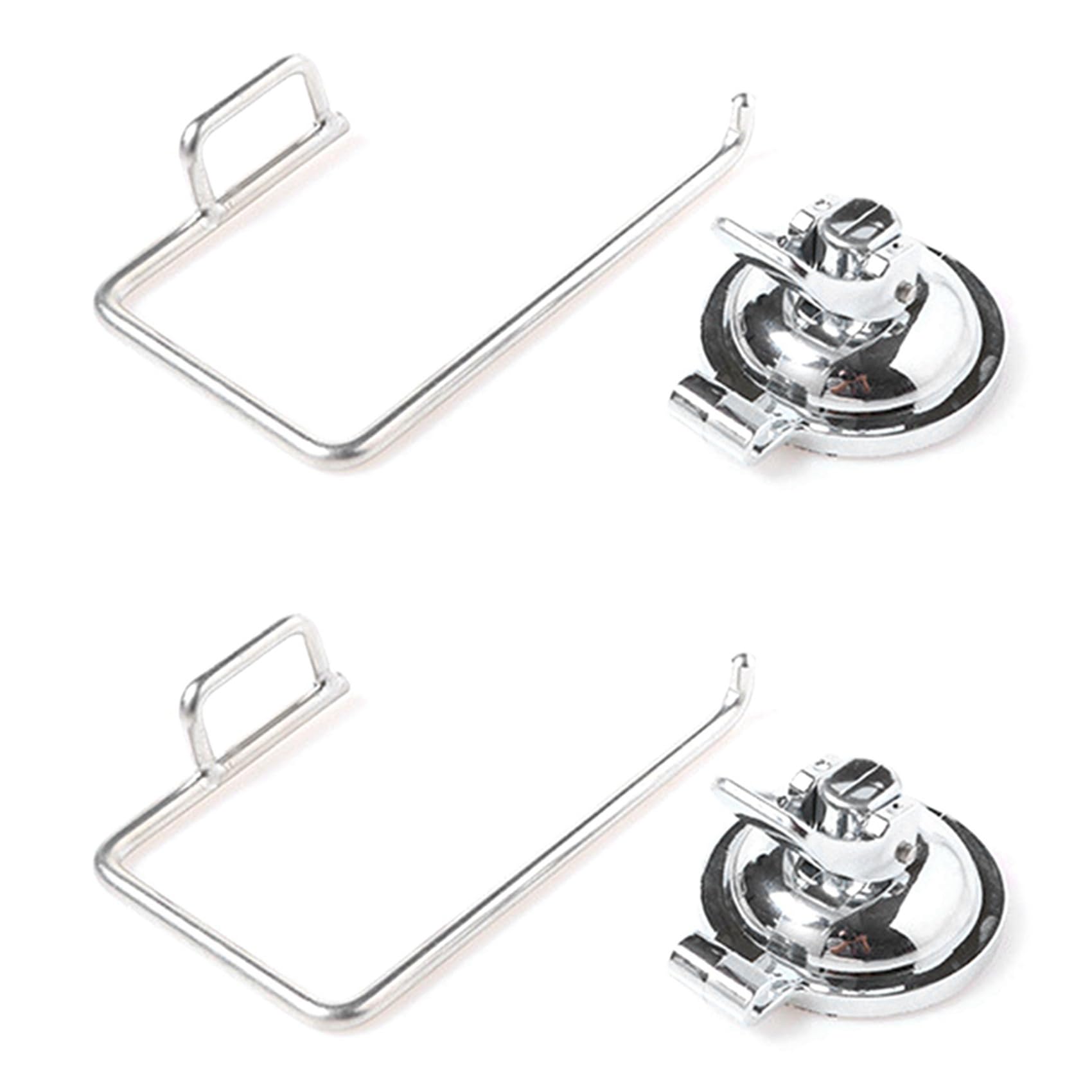 Vjsujehgy 2X Vacuum Suction Cup Roll Paper Holder Silver Stainless Steel Tissue Rack Bathroom WC Toilet Wall Mounted Storage Shelf