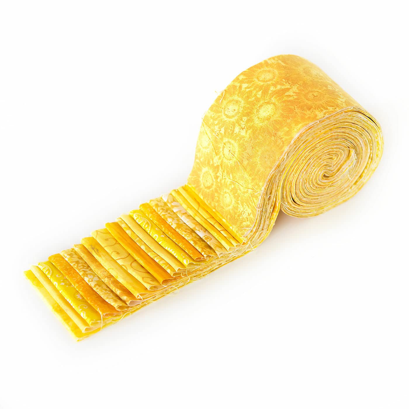 20Pcs All Yellow 2.5 in Pre Cut Cotton Fabric Quilting Strip