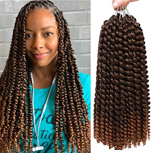 6 Packs Passion Twist Hair 14 Inch Water wave Crochet Braids for Passion Twist Crochet Braiding Hair Long Bohemian Hair Extensions(T 30)