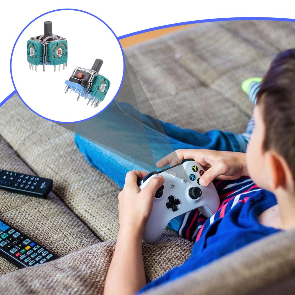 Tiiyee Joystick con Sensor Analógico 3D, 2 Piezas Joystick Analógico 3D Wireless Thumb Sticks Sensor Reemplazo Piezas de reparación Street Rocker Estilo de Competencia para Controlador PS4