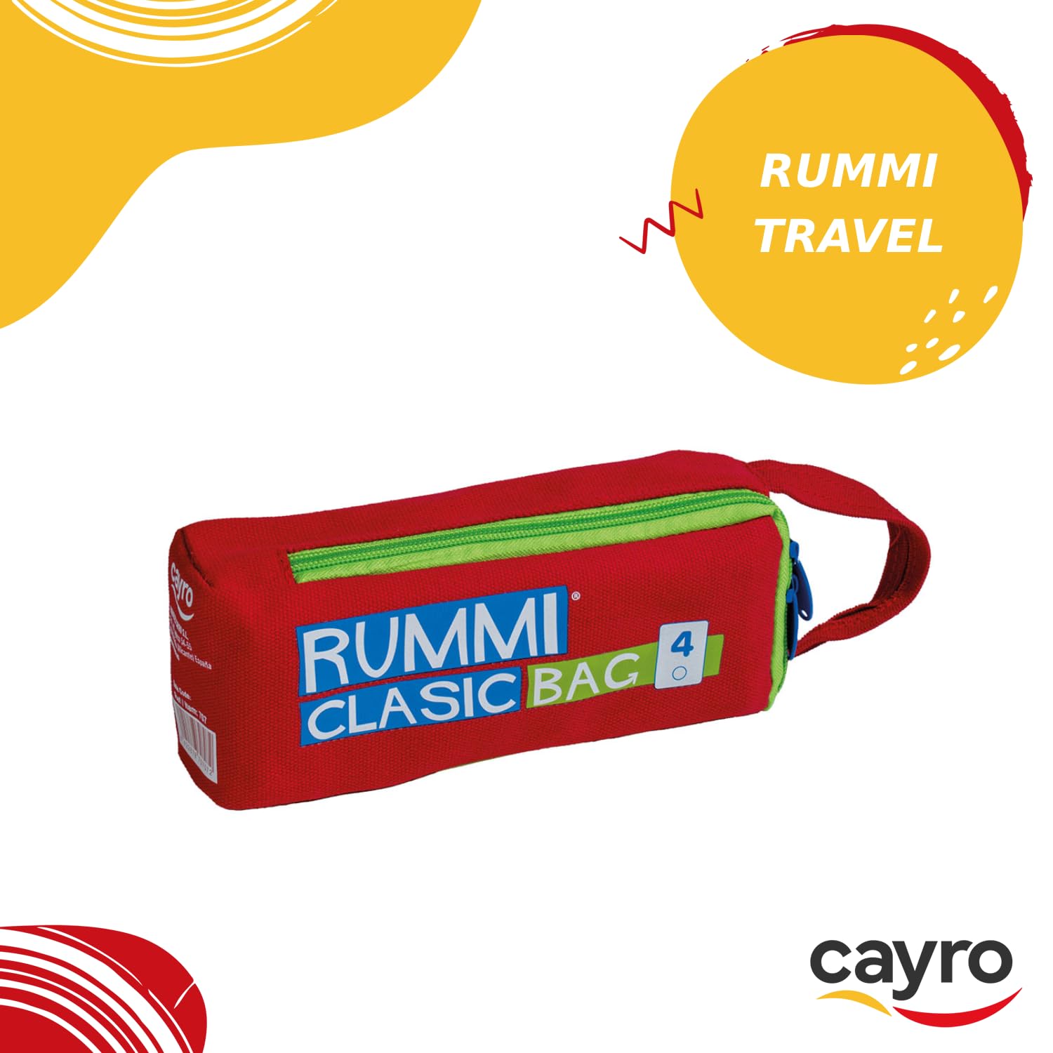 Cayro - Rummi Travel en Bolsa Pequeña - Juego de Mesa Ideal para Viajes - Ideal para Niños y Adultos - Combina Las Fichas para Ganar - +2 Jugadores