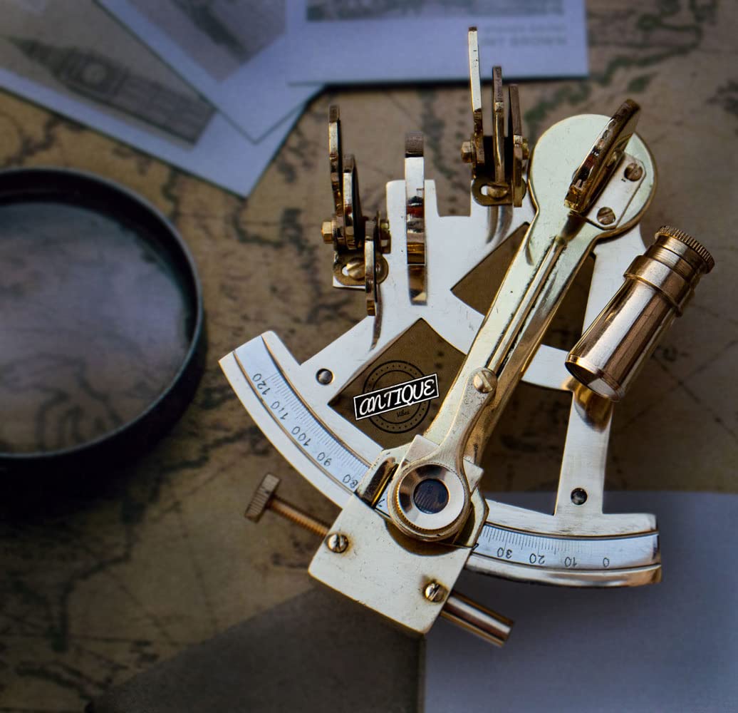 Sextant Nautique Fonctionnel - Astrolabe Marin En Métal - 23,5x22,9x12,7 Cm - Cadeau Père, Marin, Collectionneur