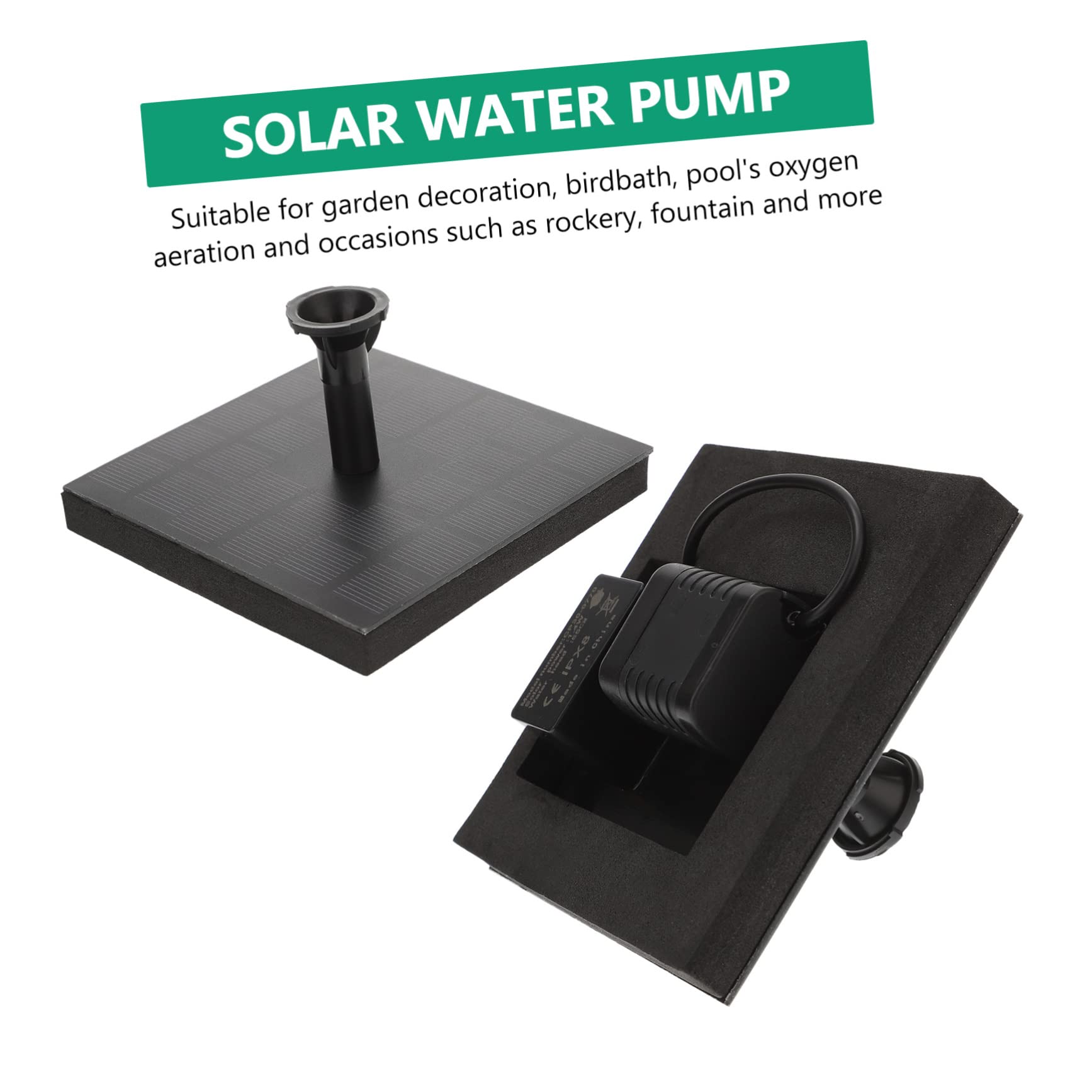 POPETPOP 2 Pezzi Pompa Solare Automatica Per Giardino Esterno Attraente Bagno Per Uccelli Materiale Robusto