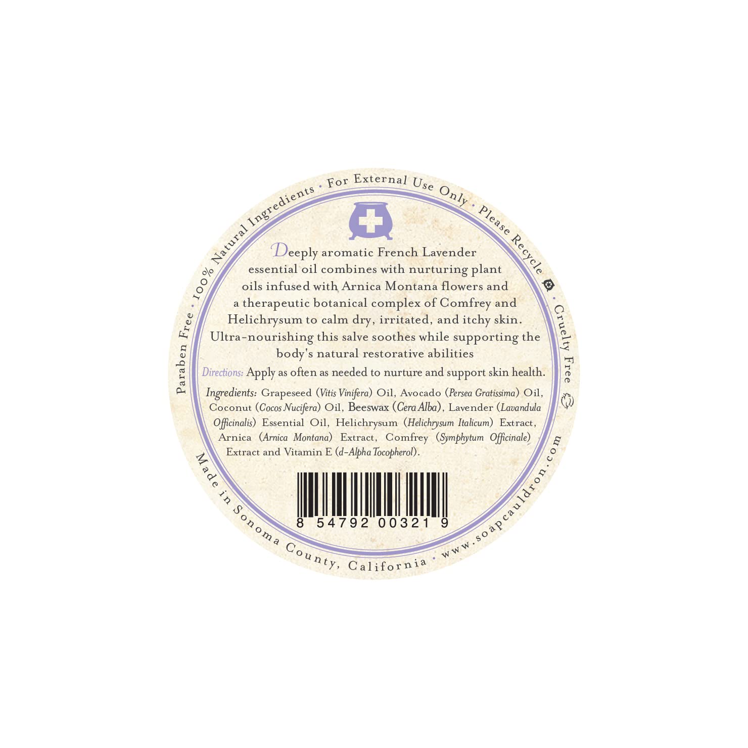 Three Sisters Apothecary Soothing Salve (French Lavender with Arnica)