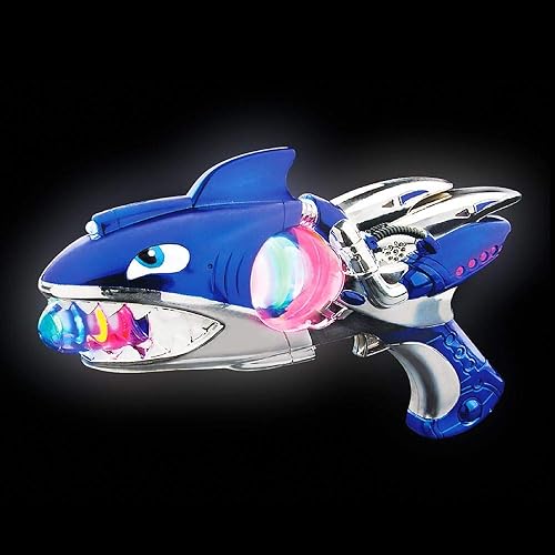 Mozlly Super Spinner - Luces intermitentes y sonidos de tiburón azul, 11.5 pulgadas con vibraciones, baterías FX incluidas, disfraz de alienígena,