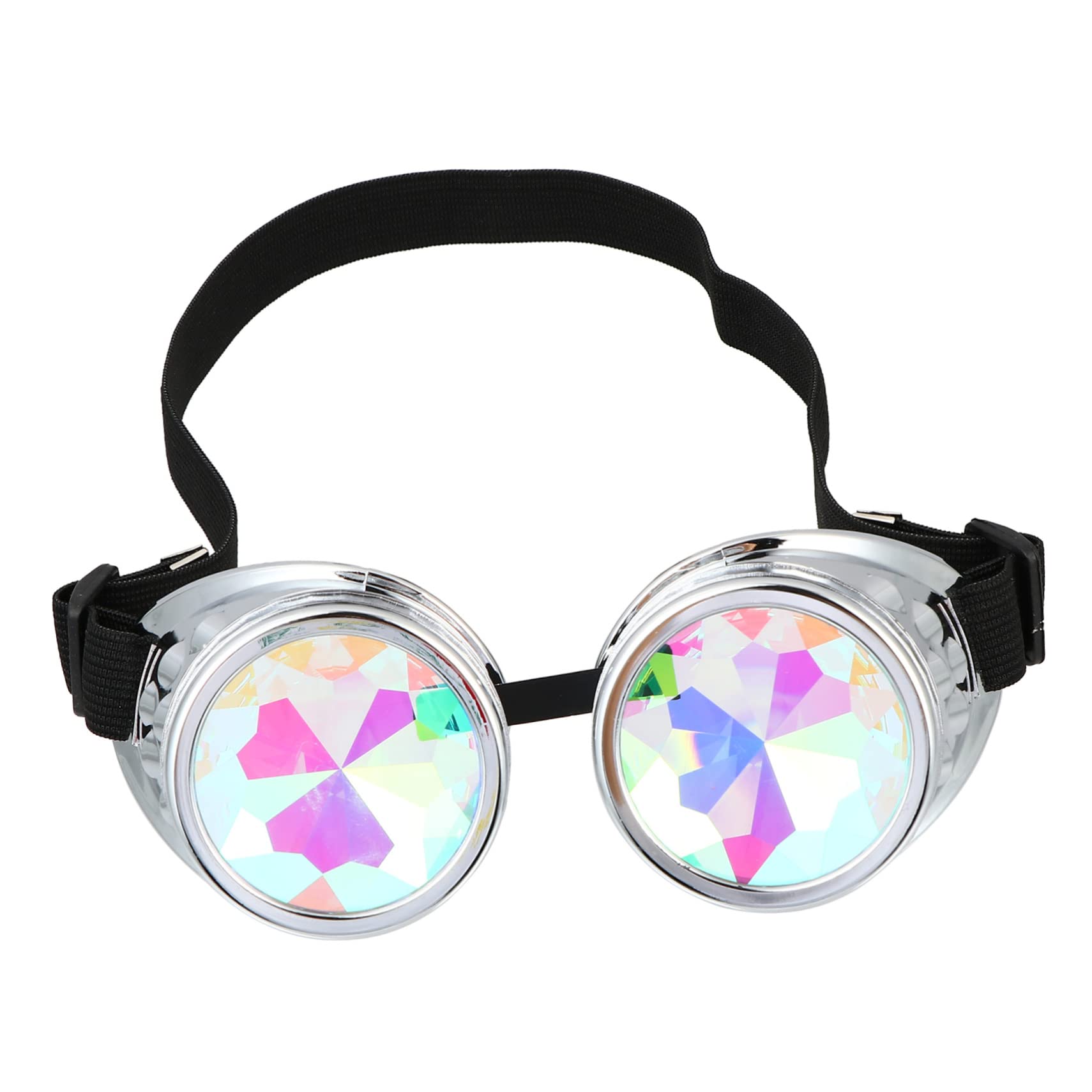 FOMIYES Steampunk Kaleidoscope Glasses Rave Festival Accessory Pc Frame Rainbow Lenses