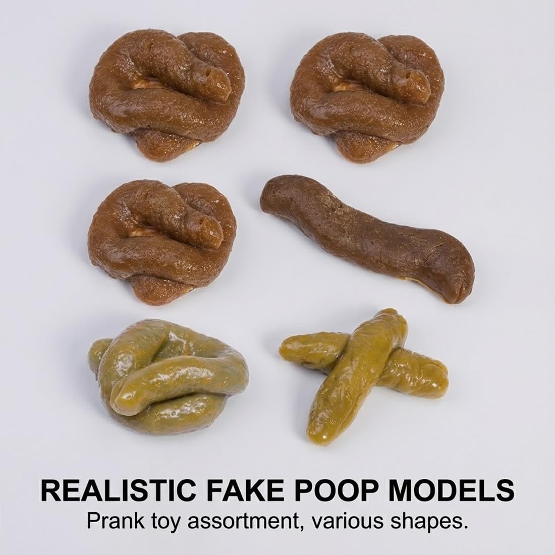 Fausse Crotte Plastique Réaliste – 6 Pièces Caca Déformable Pour Farce Et Attrape, Idée Cadeau Poisson D’Avril/Halloween, Déco Humoristique Et Sûre