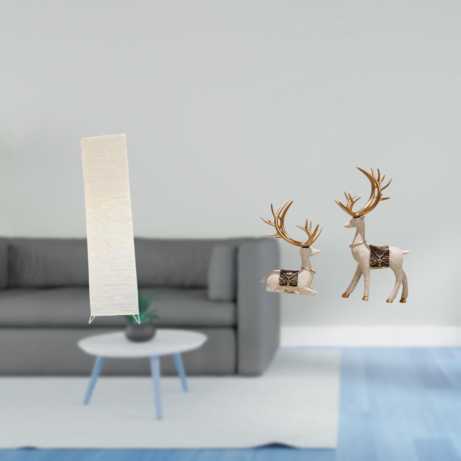 Enakshi® Living Room Standing Lamp Shade with Reindeer Statue Ornaments Unique Deer Figurines Light Cover for Home Office Decor|Home & Garden | Lamps, Lighting & Ceiling Fans | Lamp Shades-picture-15