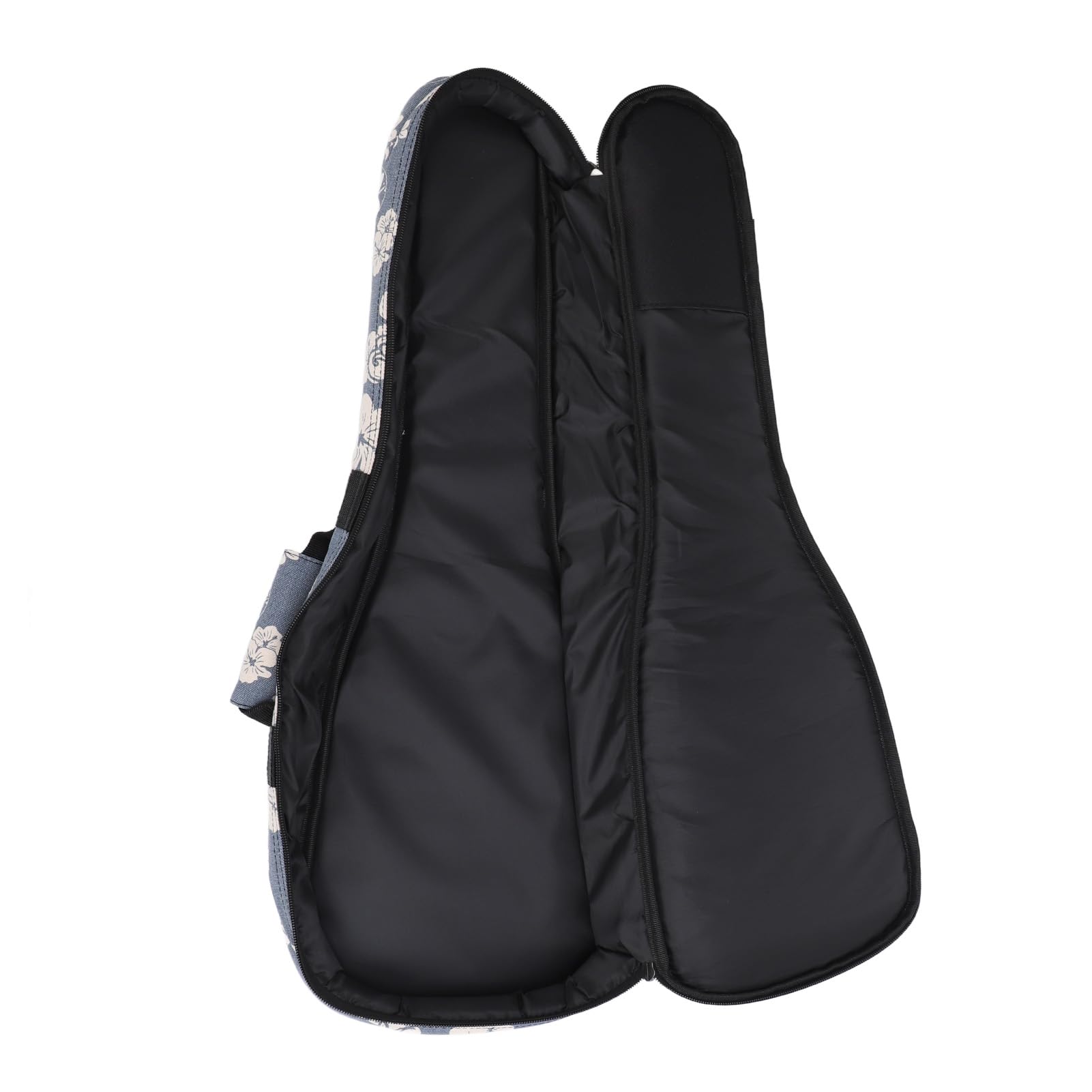 SEAFRONT Custodia per Ukulele Zaino Portaoggetti Tracolla Regolabile Borsa Imbottita per Ukulele con Motivo Floreale di Ibisco Hawaiano (26 pollici)